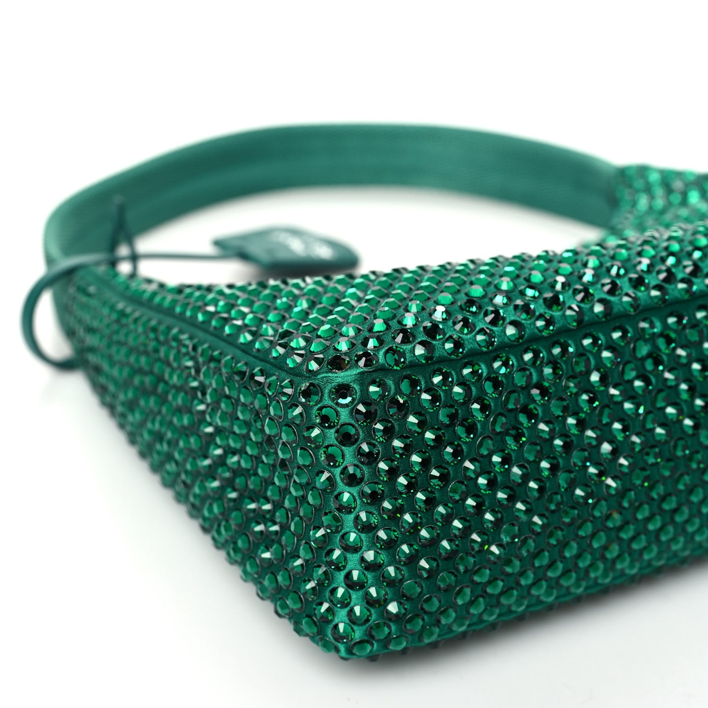 Satin Crystal Mini Re-Edition 2000 Bag Mango