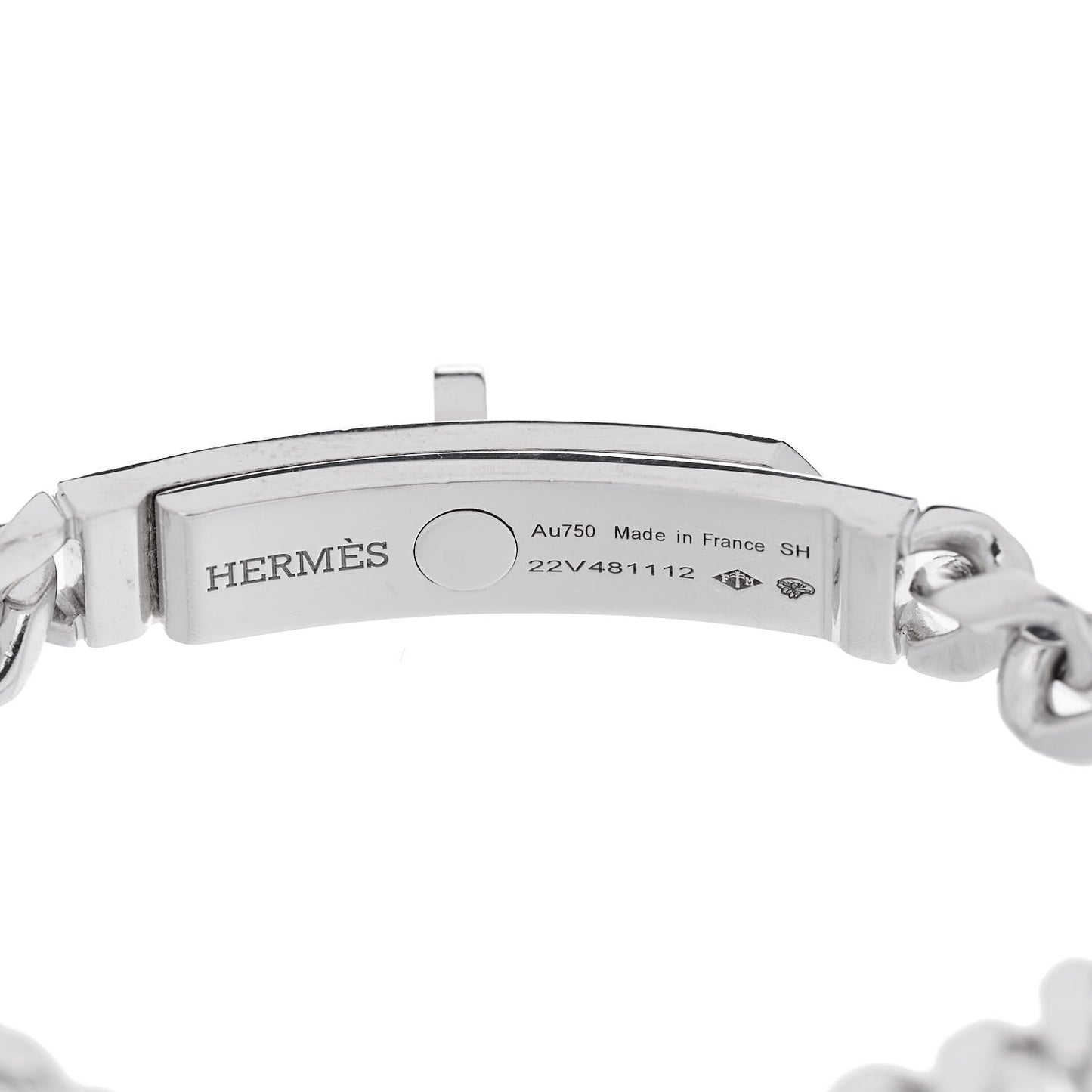 18K White Gold Diamond TPM Kelly Gourmette Bracelet SH