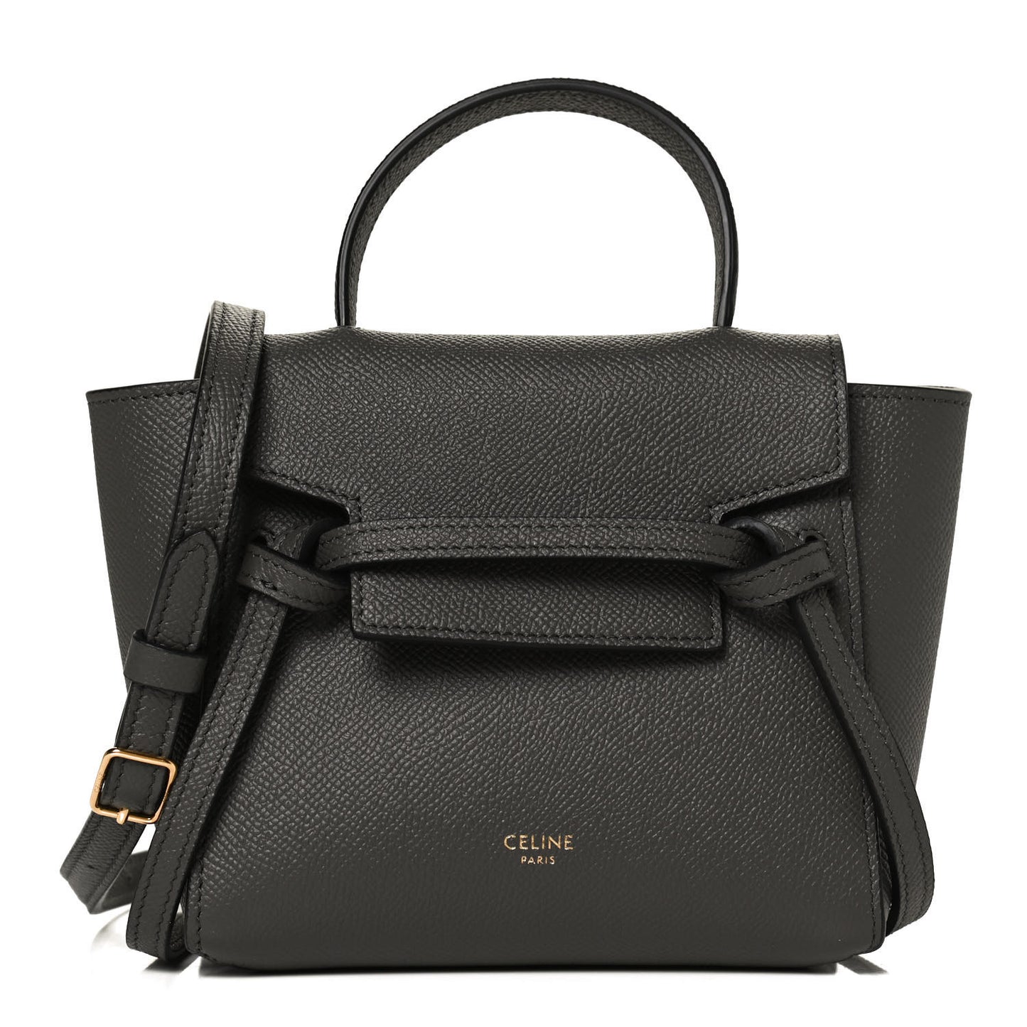 Grained Calfskin Pico Belt Bag Grey