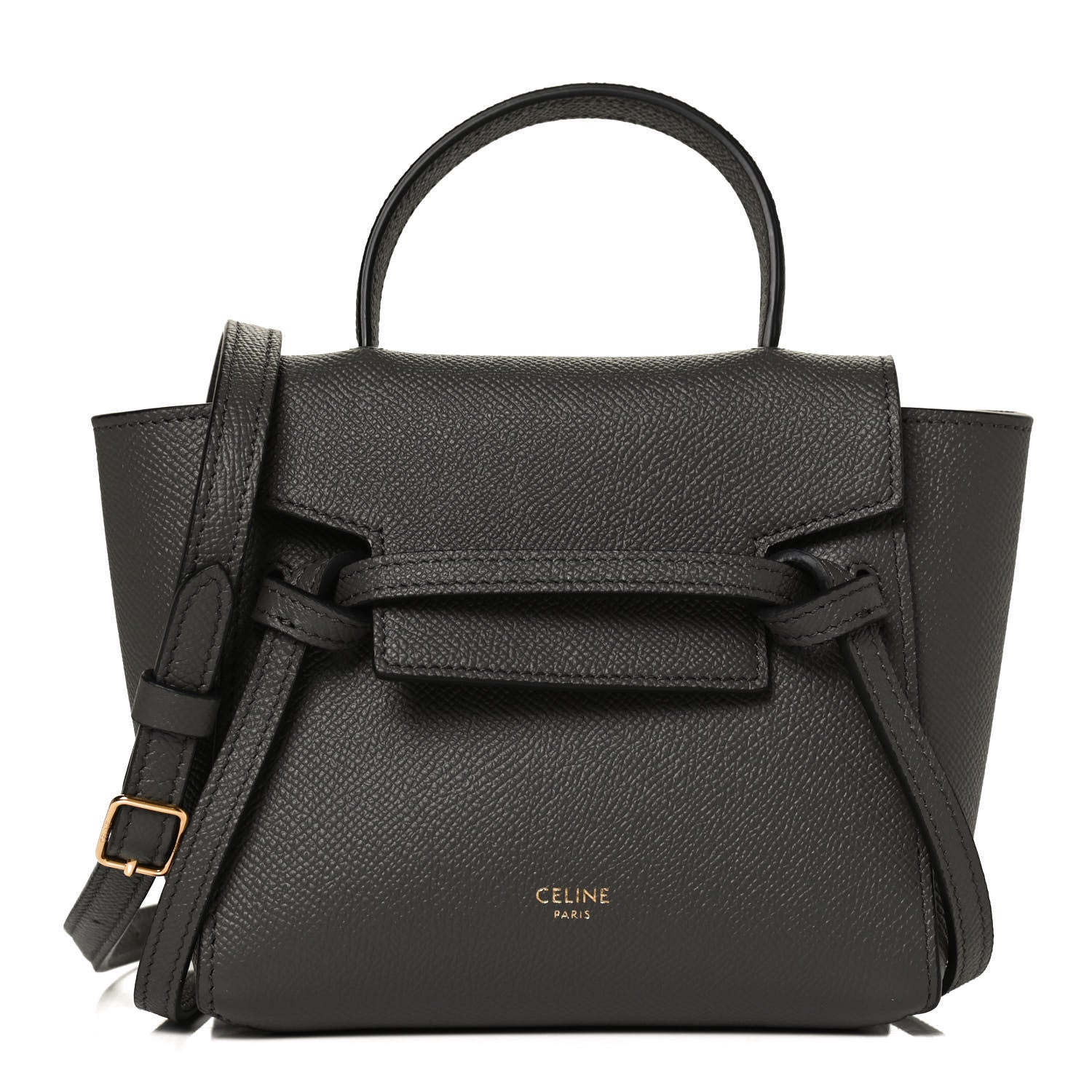 Celine Grained Calfskin Pico Belt Bag Grey 1 of 10