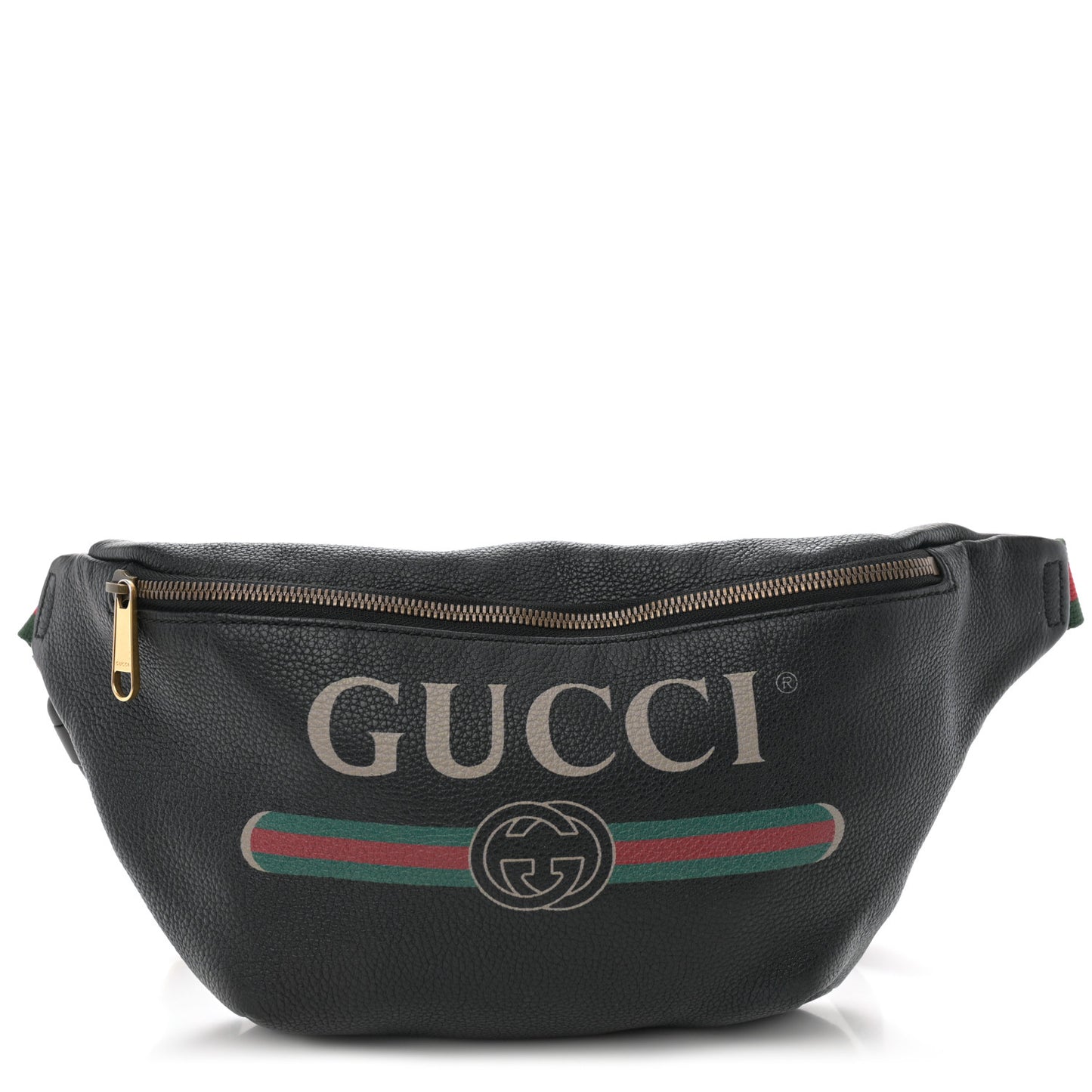 Grained Calfskin Logo Belt Bag Black