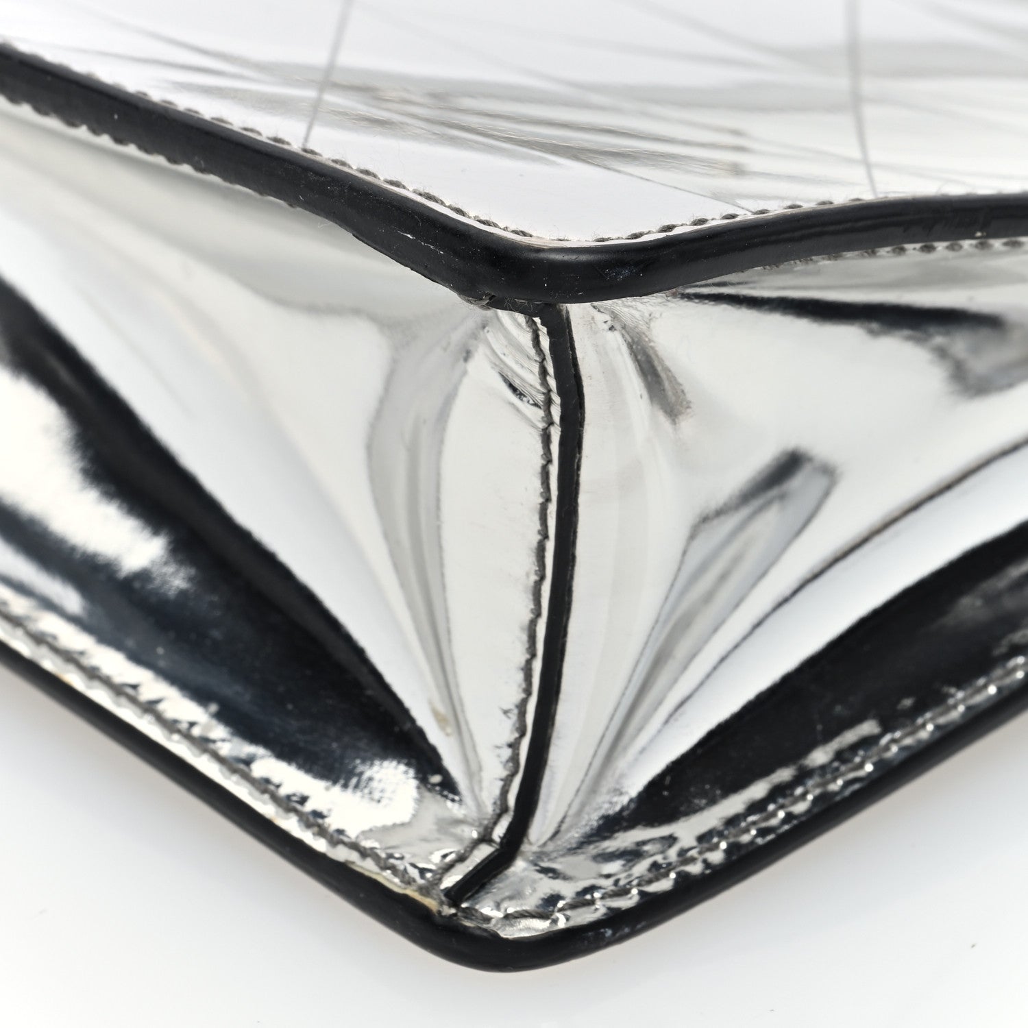 Prada Spazzolato Metal Triangle Logo Triangle Patterned Mini Shoulder Bag Argento 9 of 10