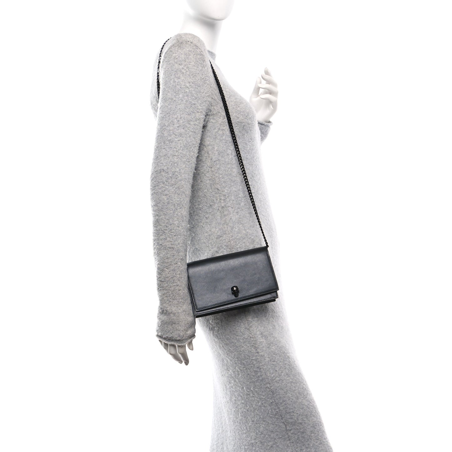 Calfskin Skull Small Crossbody Bag Black