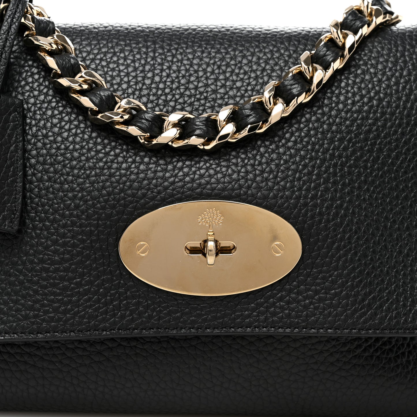 Small Classic Grain Calfskin Medium Lily Black