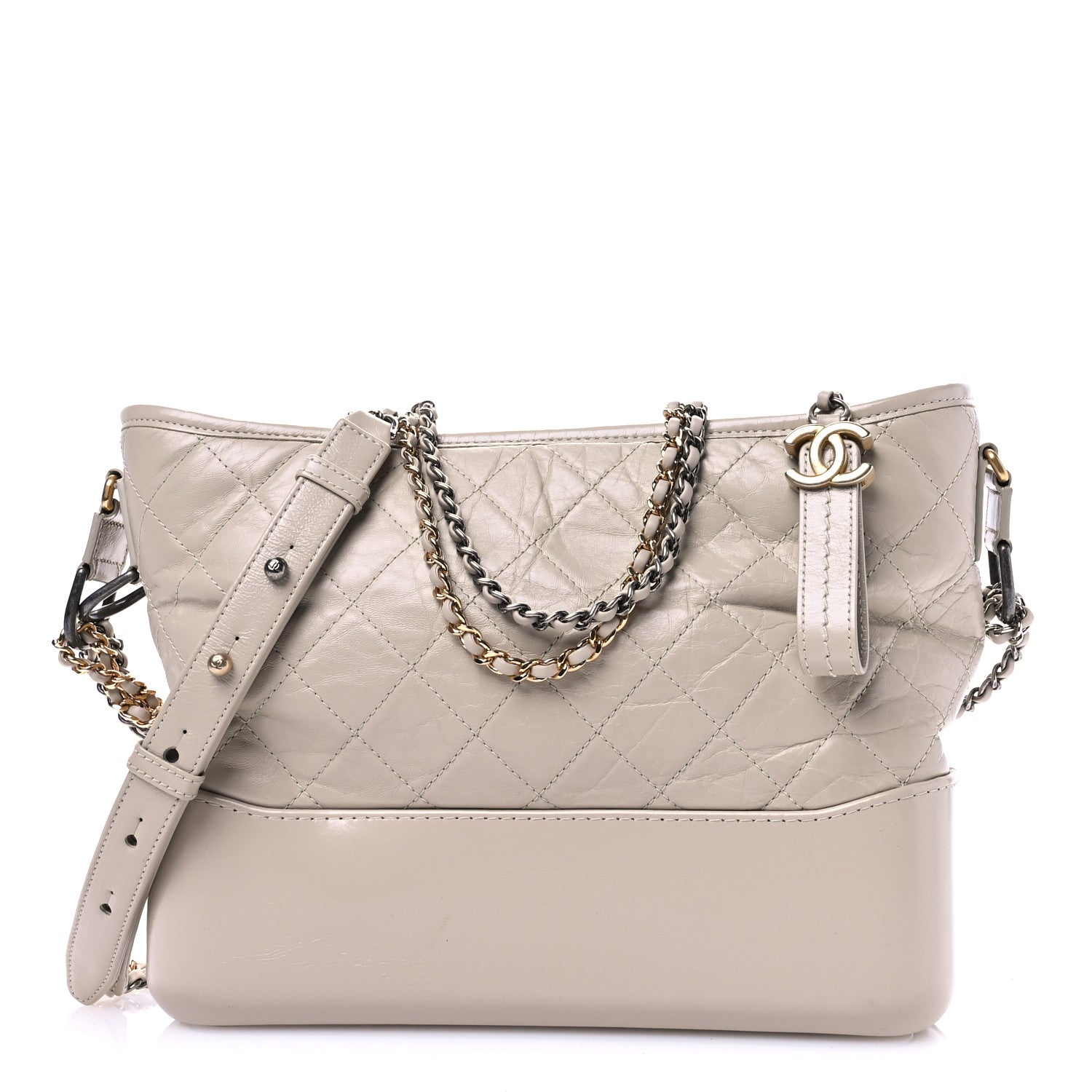 Chanel Aged Calfskin Quilted Medium Gabrielle Hobo Beige 1 of 10