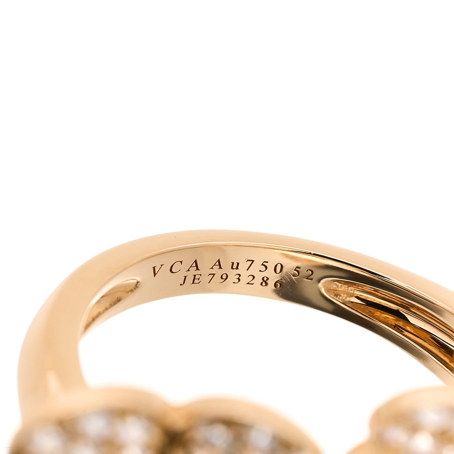 18K Yellow Gold Diamond Frivole Between The Finger Pave Ring 52 6
