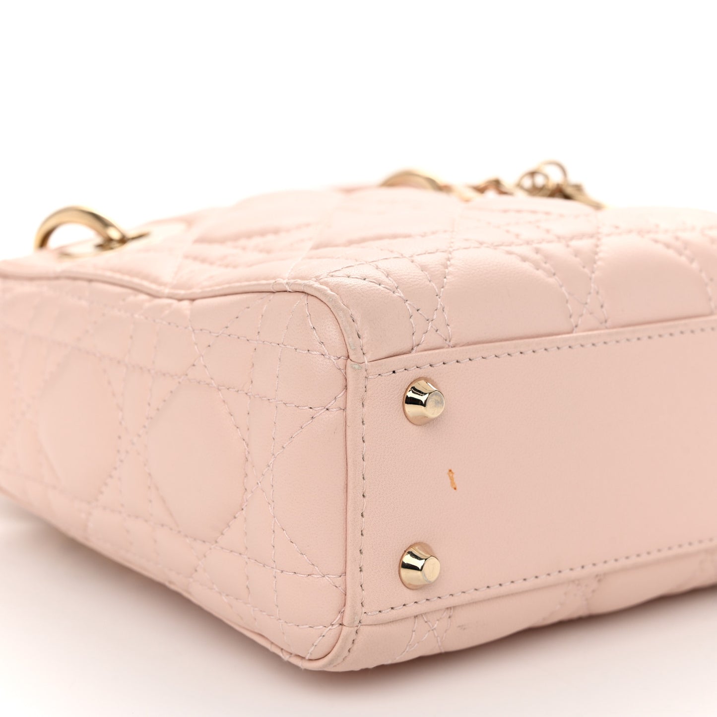 Lambskin Cannage Mini Lady Dior Rose Poudre