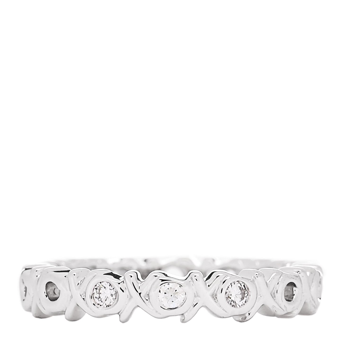 18K White Gold Diamond Paloma Picasso Graffiti Narrow Love and Kisses Ring 47 4