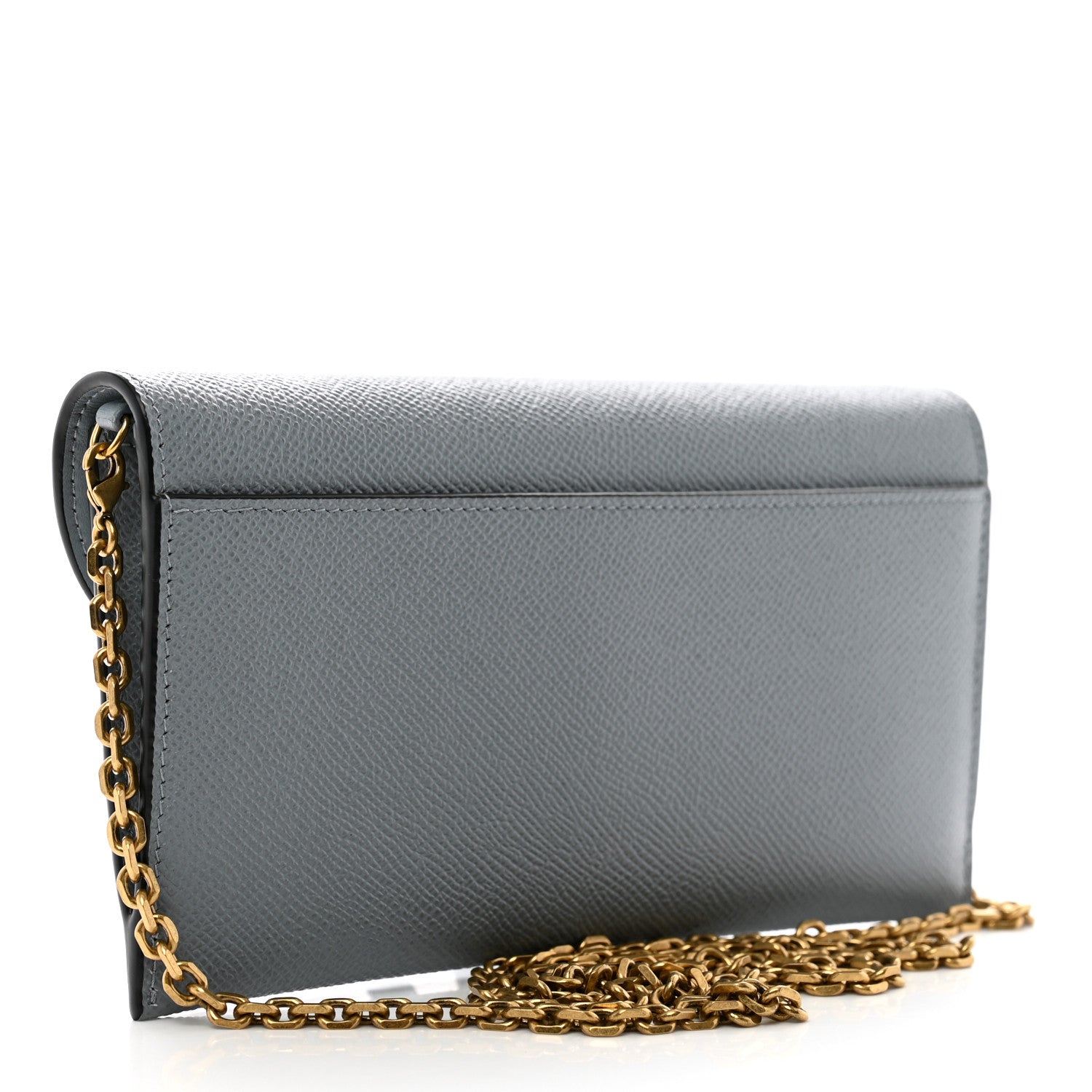 Christian Dior Grained Calfskin Saddle Chain Pouch Cloud Blue 4 of 11