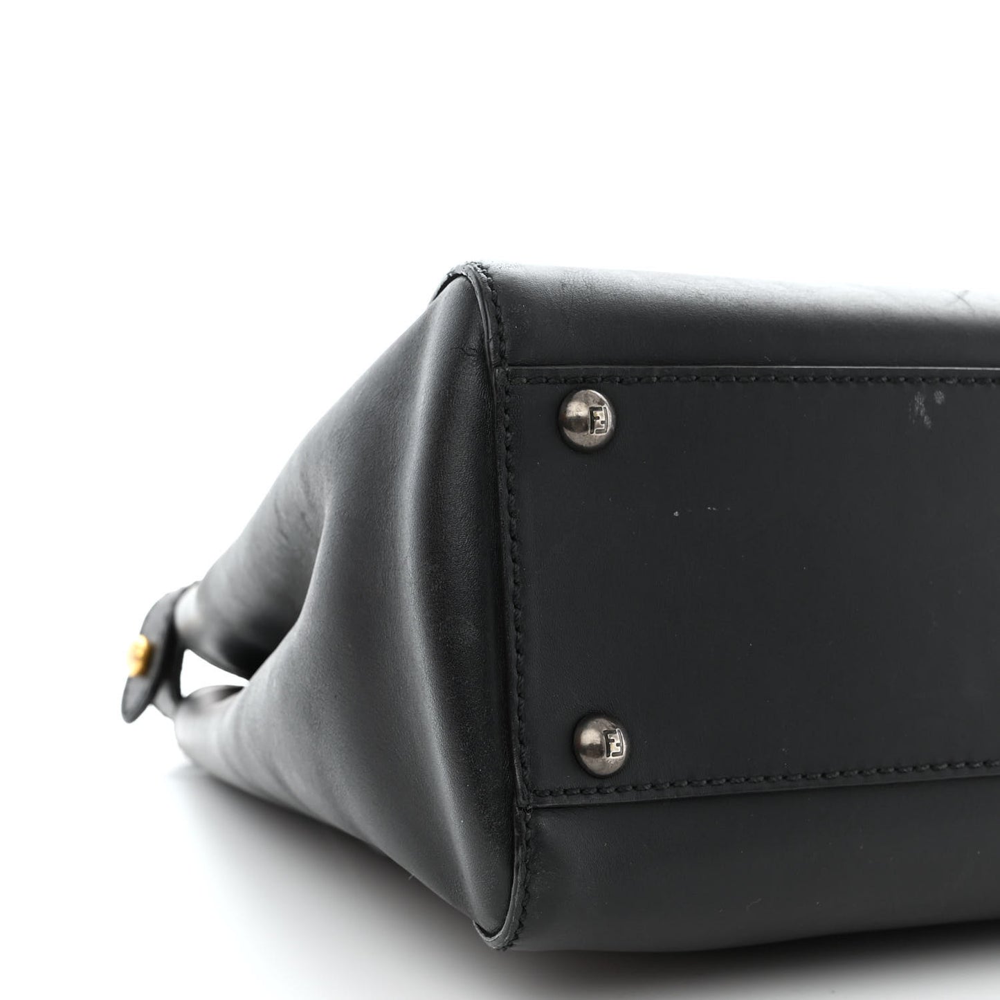Vitello Suede Medium Peekaboo Iconic Satchel Black