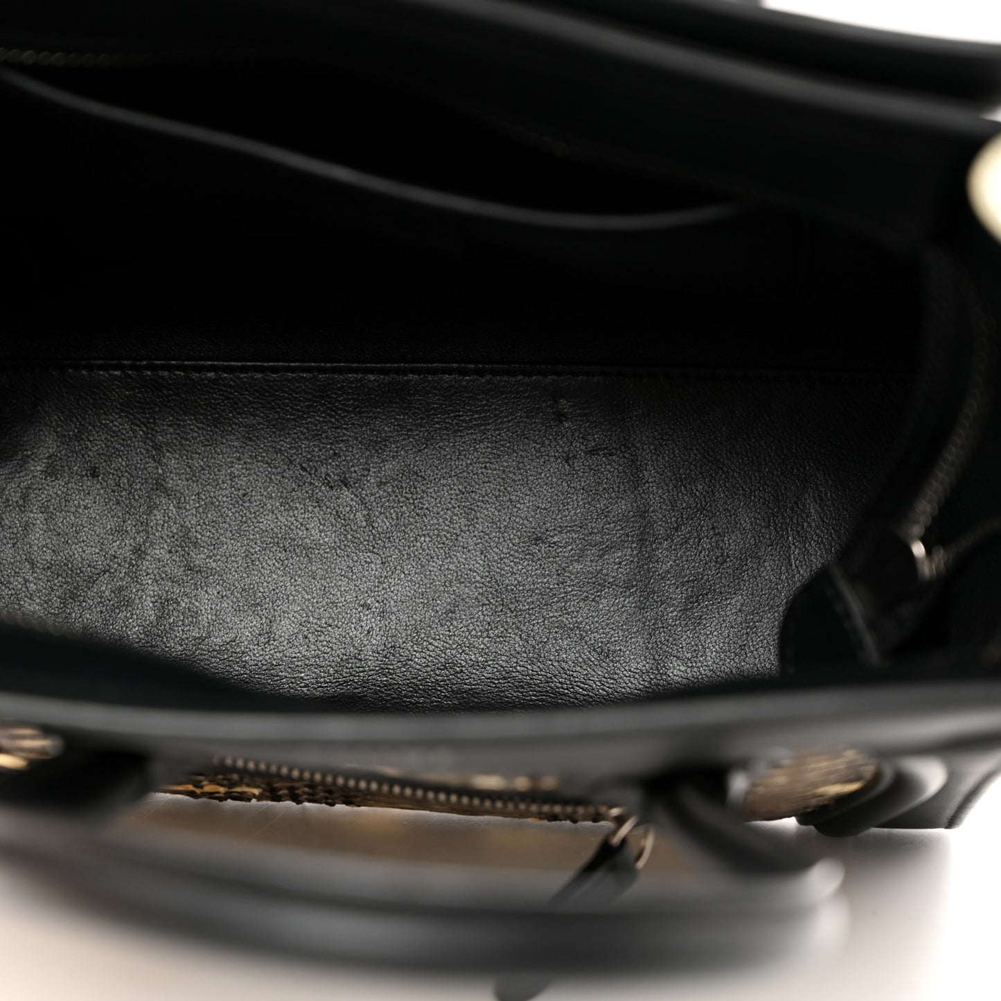 Watersnake Calfskin Nano Tri-Color Luggage Black