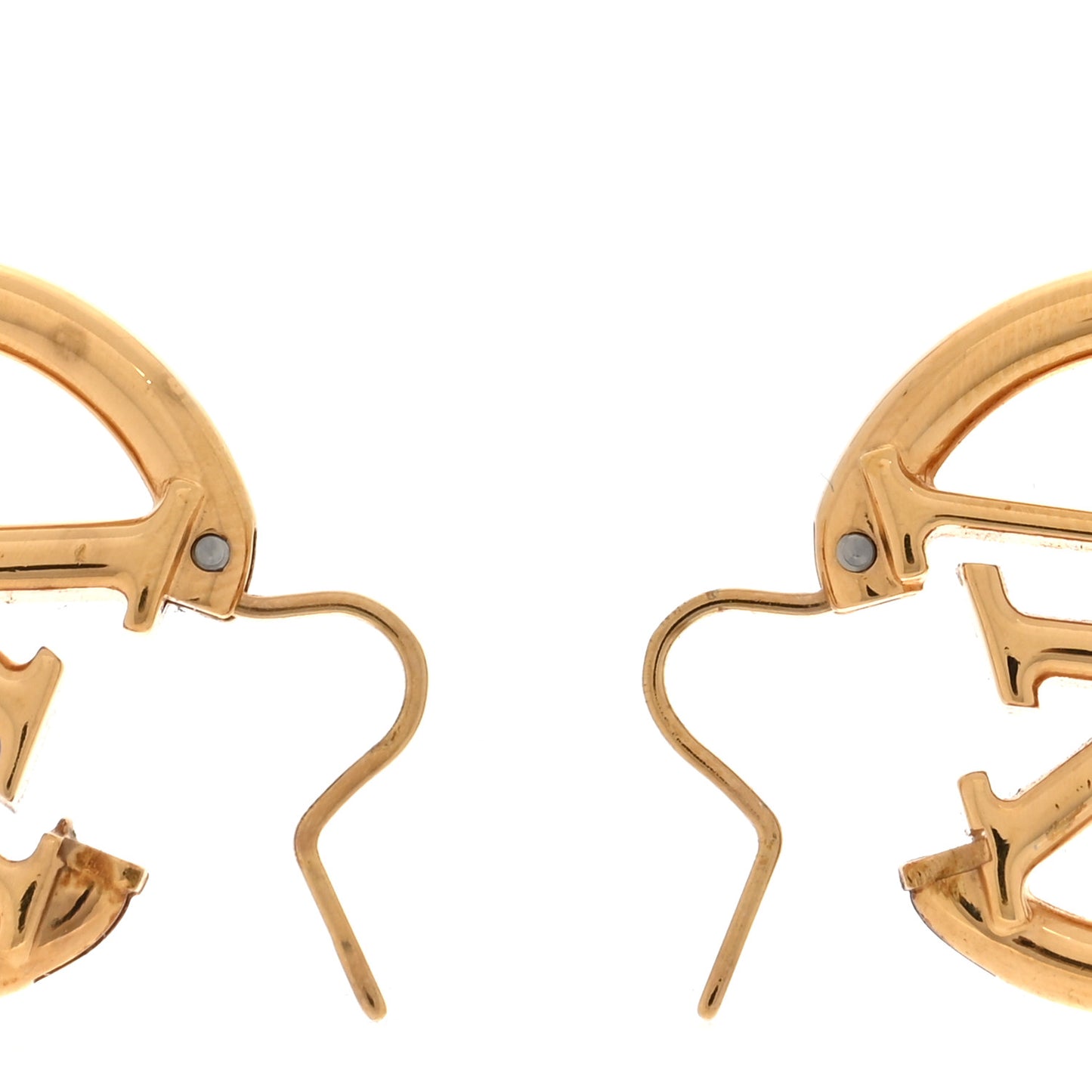 Metal Small Louise Hoop Earrings Gold