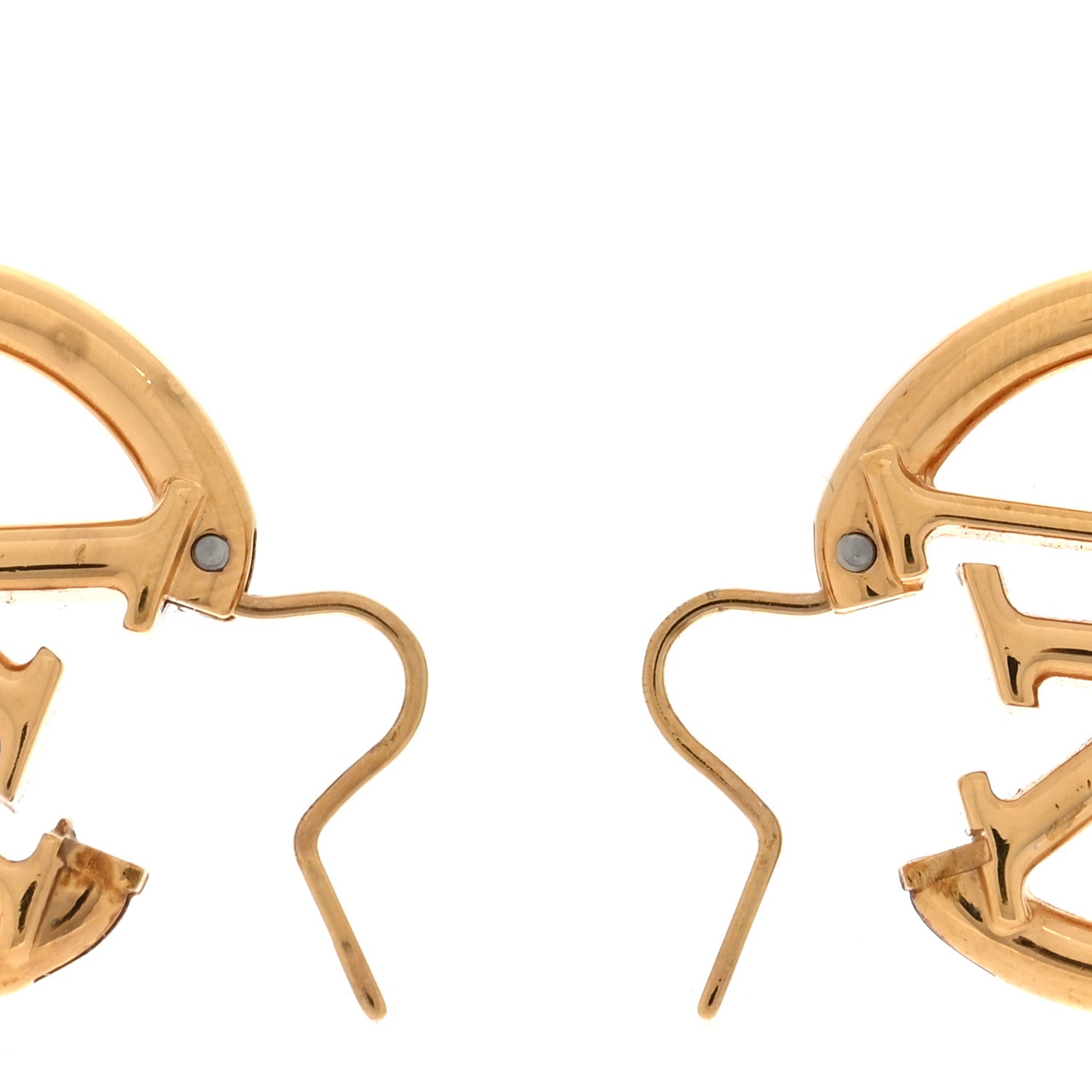 Louis Vuitton Metal Small Louise Hoop Earrings Gold 3 of 4