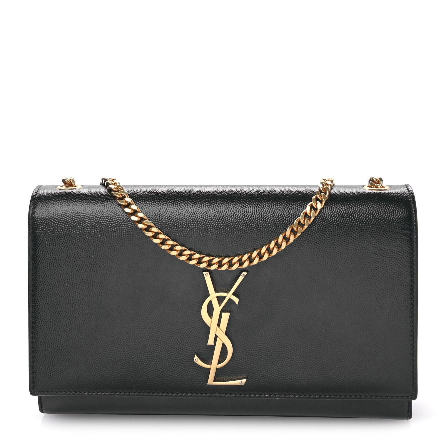 Saint Laurent Grain De Poudre Medium Classic Monogram Kate Satchel Black 1 of 11