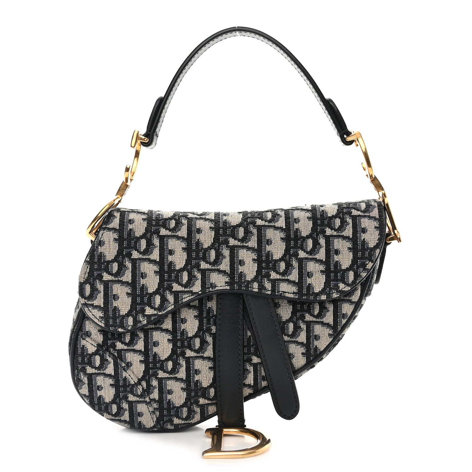 Christian Dior Oblique Mini Saddle Bag Blue 1 of 10