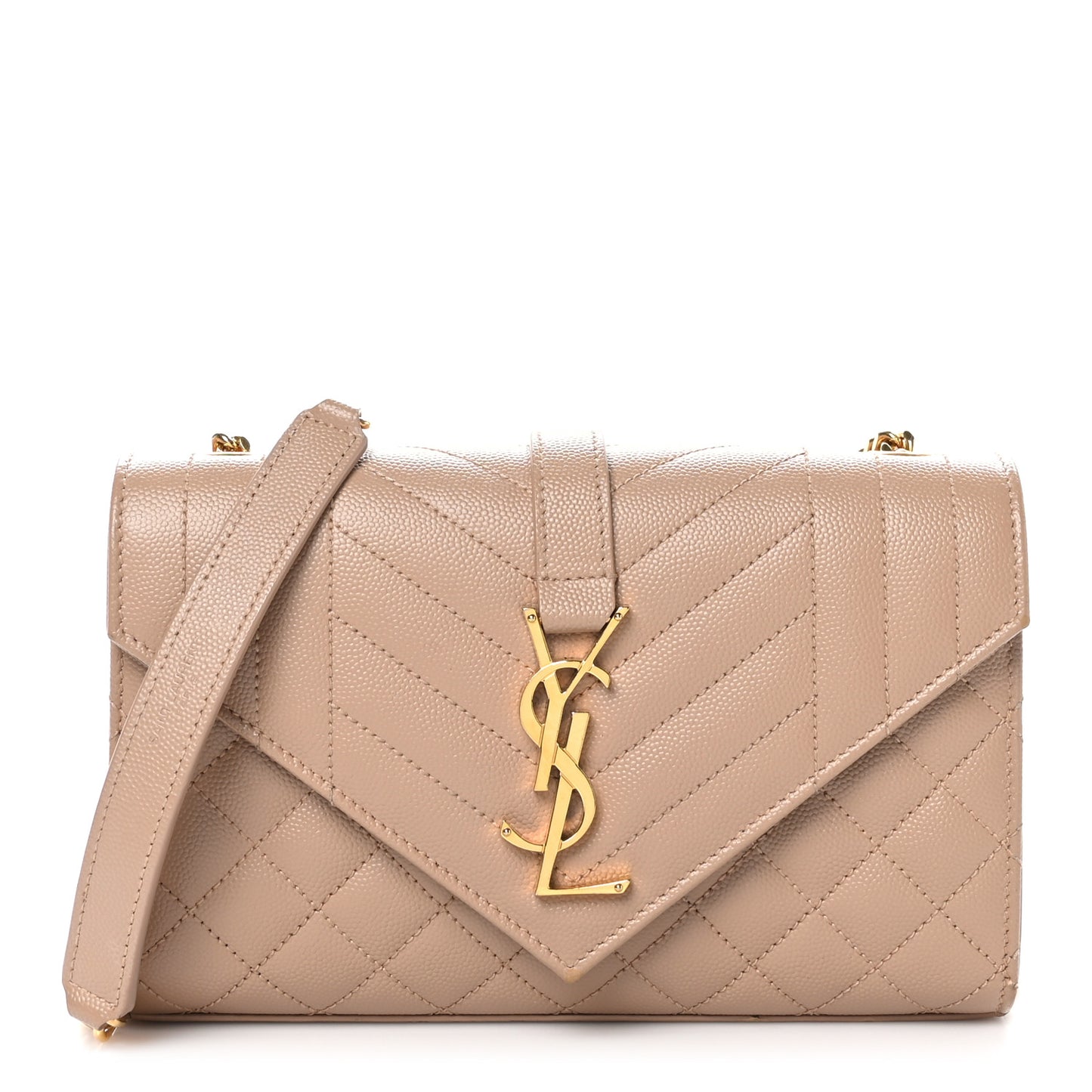 Grain De Poudre Textured Mixed Matelasse Triquilt Small Monogram Satchel Dark Beige