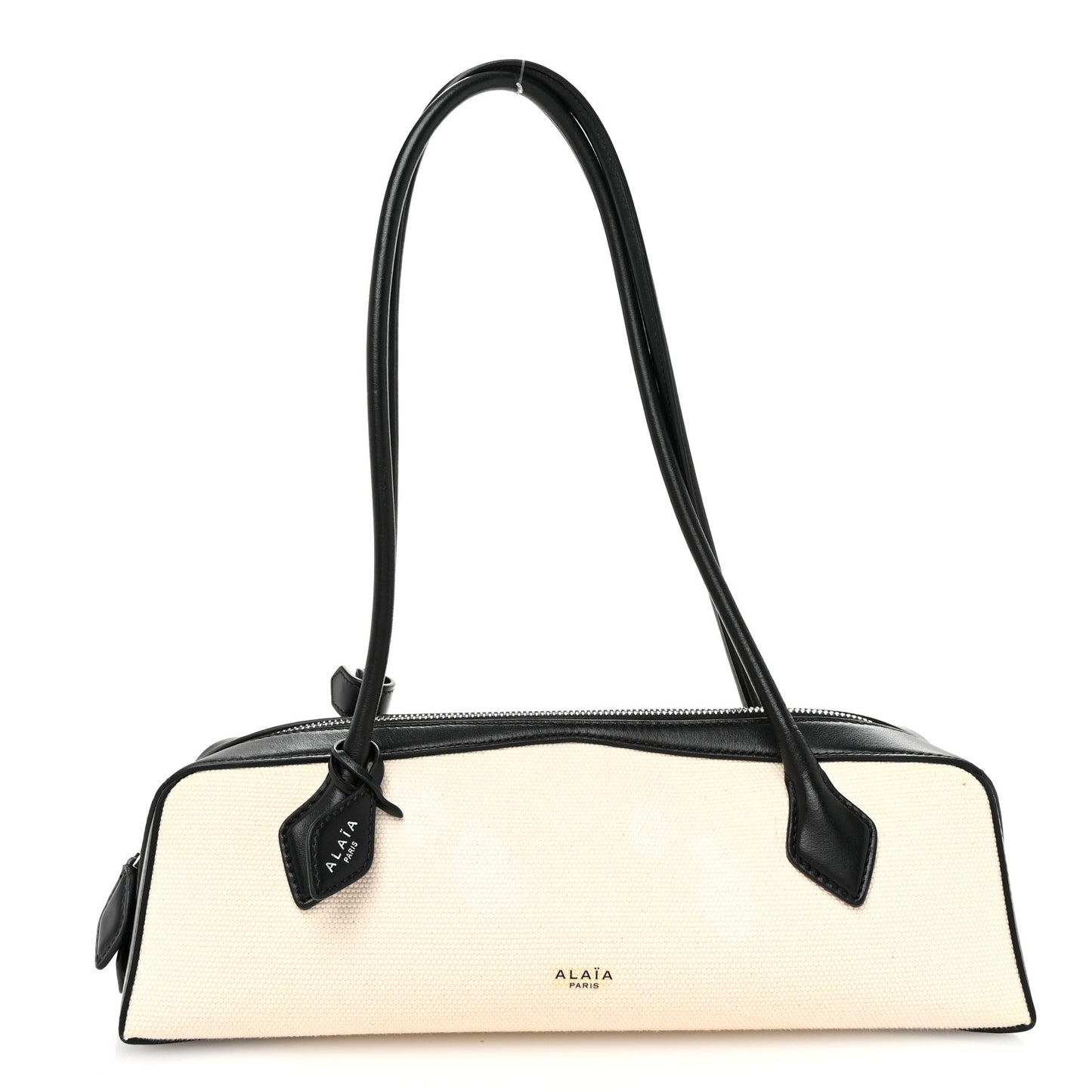 Canvas Calfskin Medium Le Teckel Bag Ecru