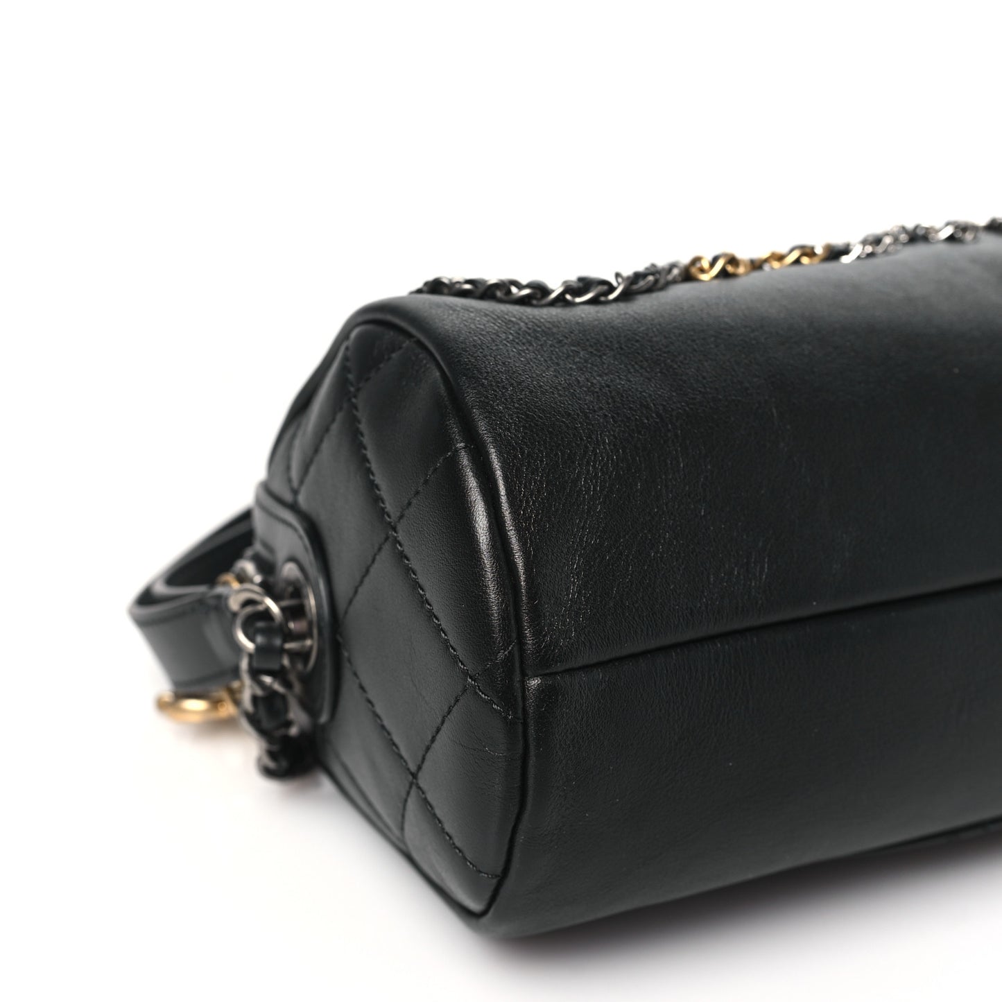 Calfskin Chain 20s Signature Bowling Bag Black