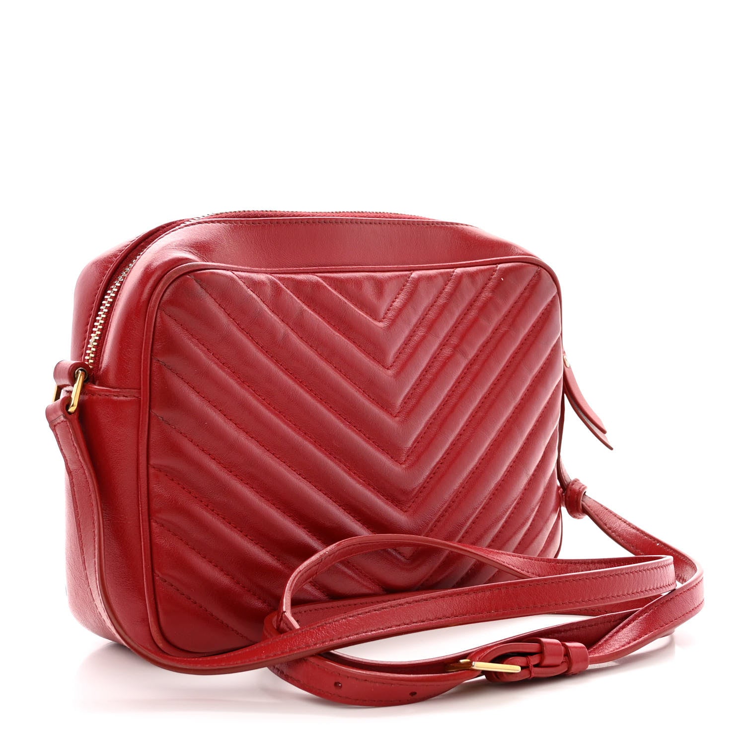 Saint Laurent Calfskin Matelasse Monogram Lou Camera Bag Rouge Eros 3 of 14