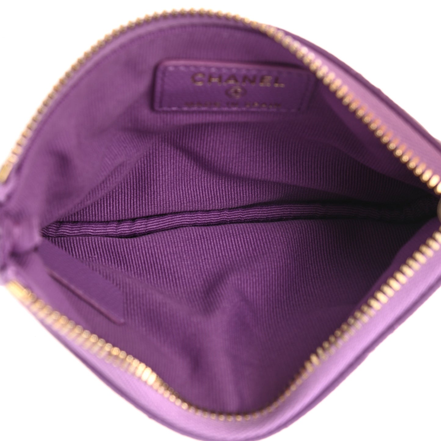 Caviar Quilted Small Cosmetic Case Purple