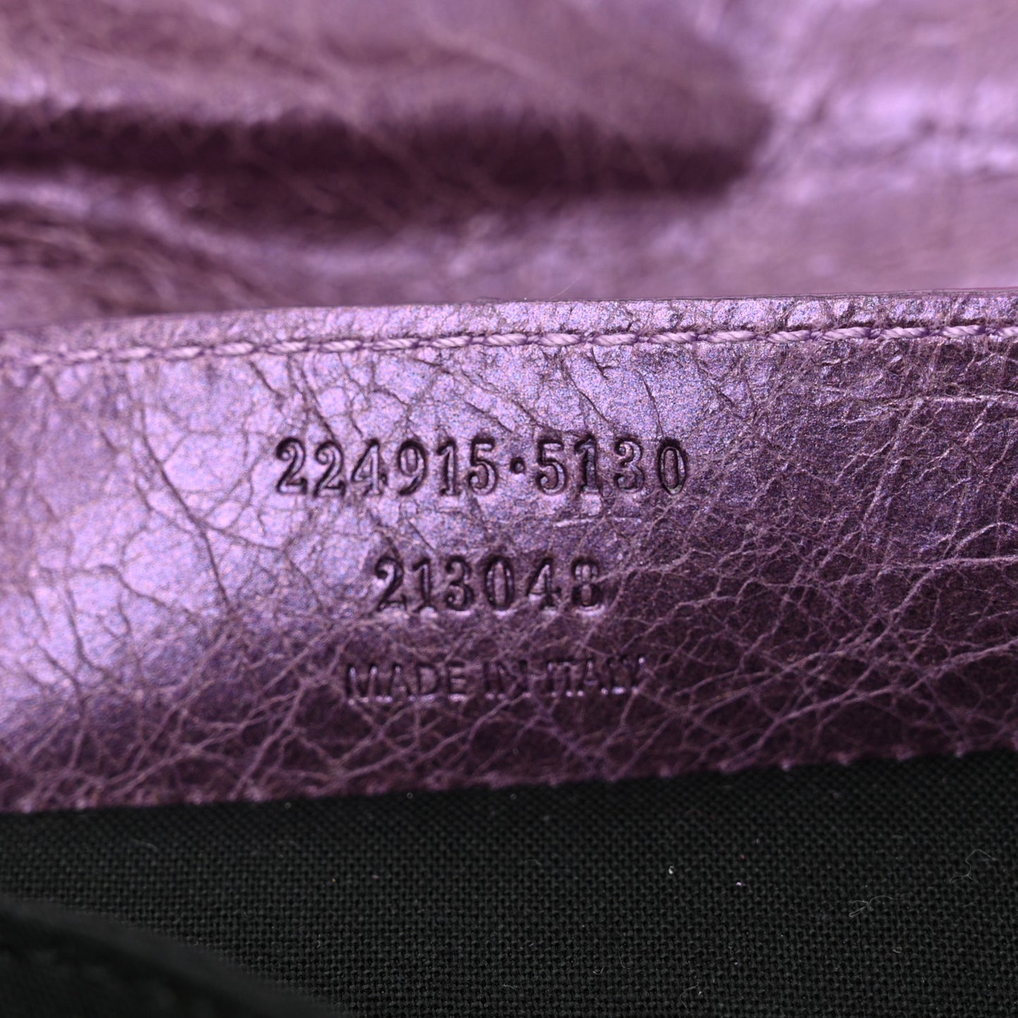 Agneau Classic Hardware Envelope Clutch Metallic Purple