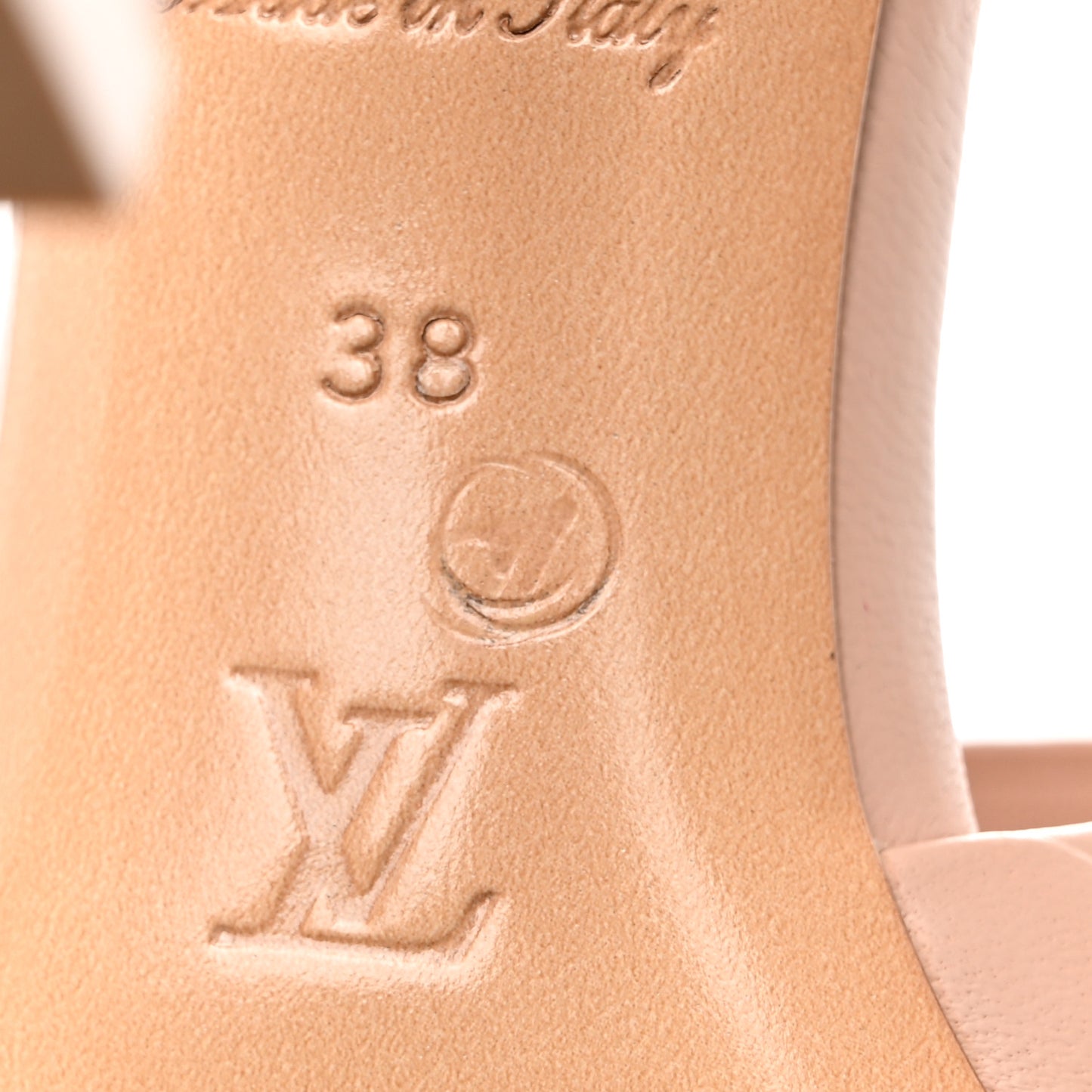 Lambskin Embossed Monogram Revival Mules 38 Beige