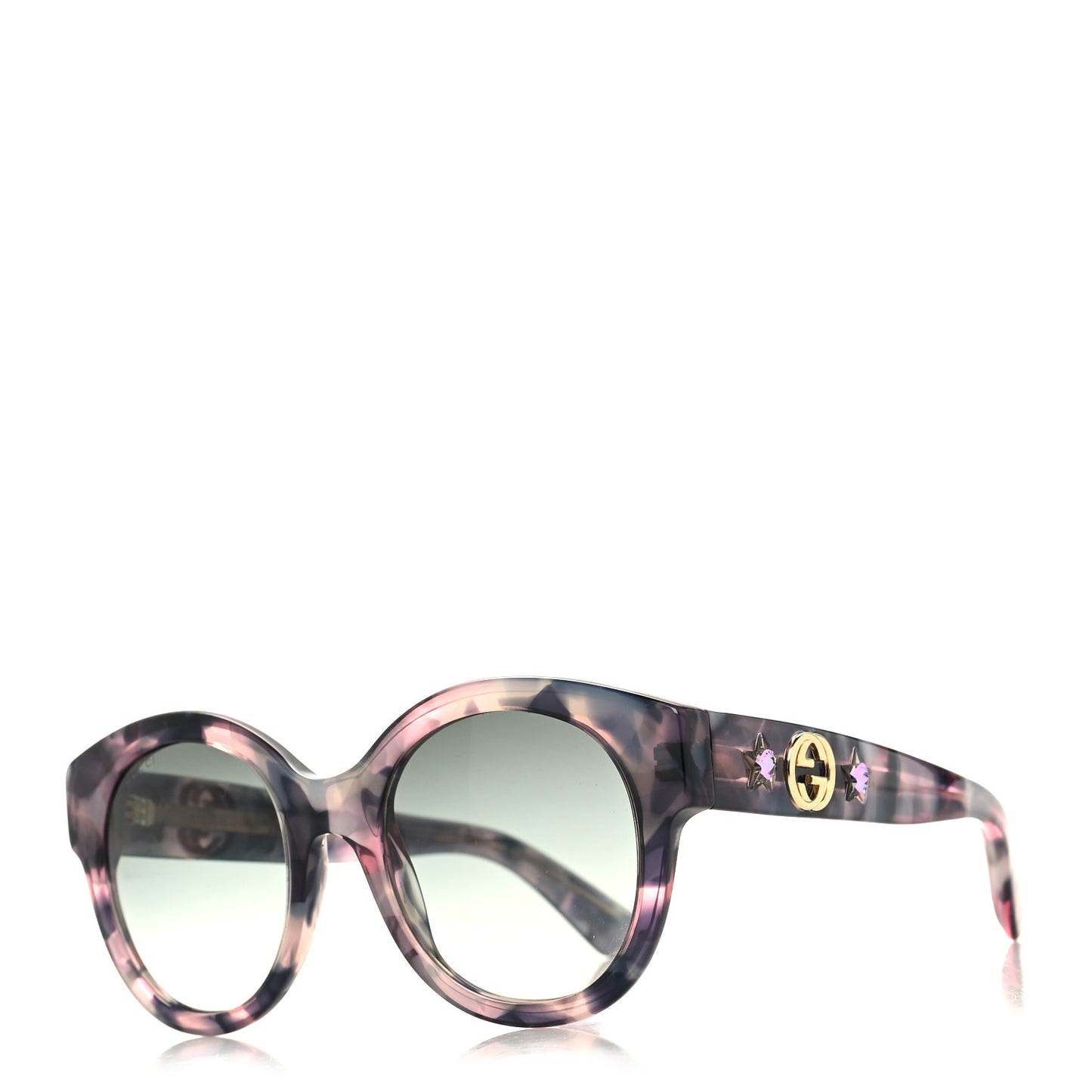 Round Frame GG Star Sunglasses GG0207S Grey Pink