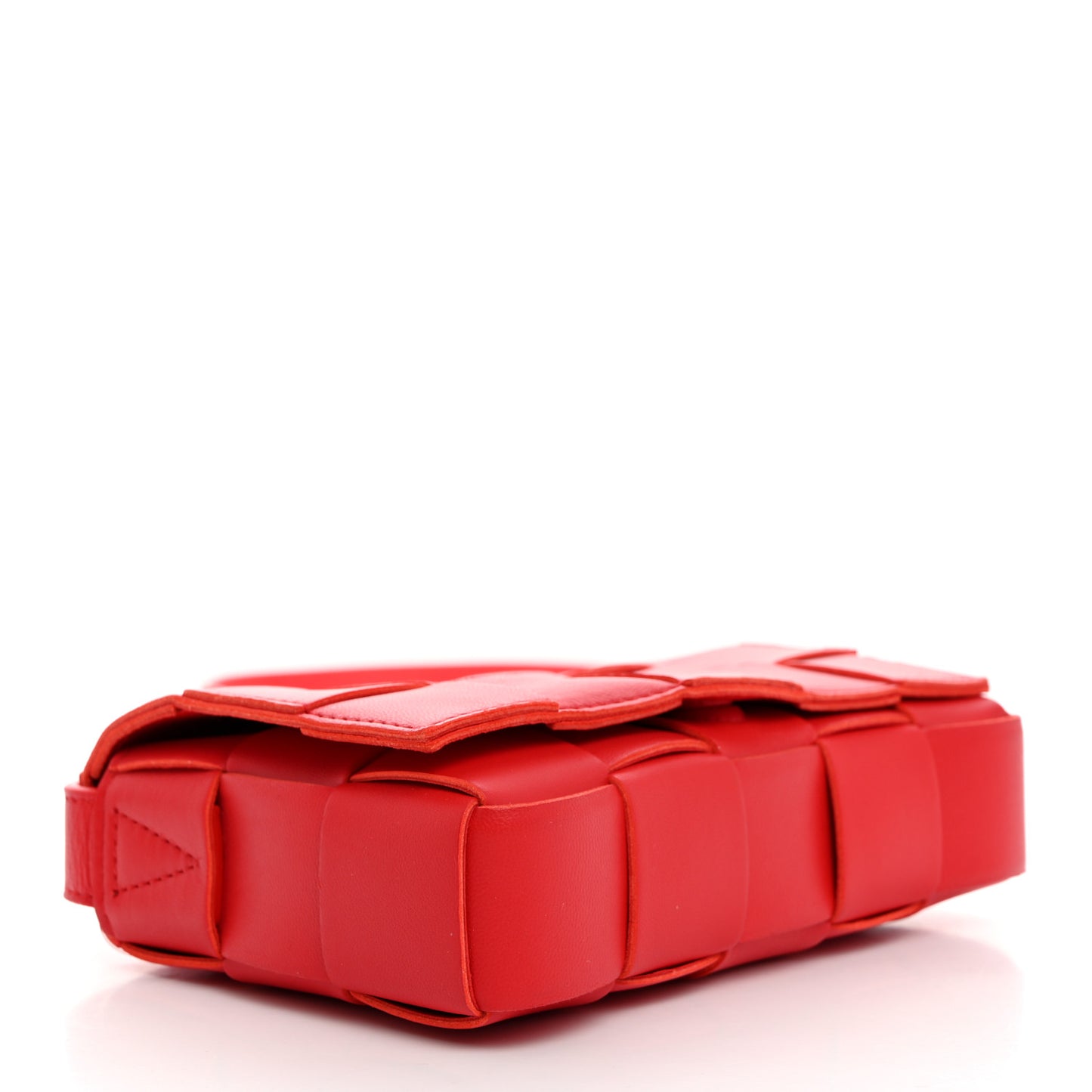 Lambskin Maxi Intrecciato Small Cassette Crossbody Bag Redstone