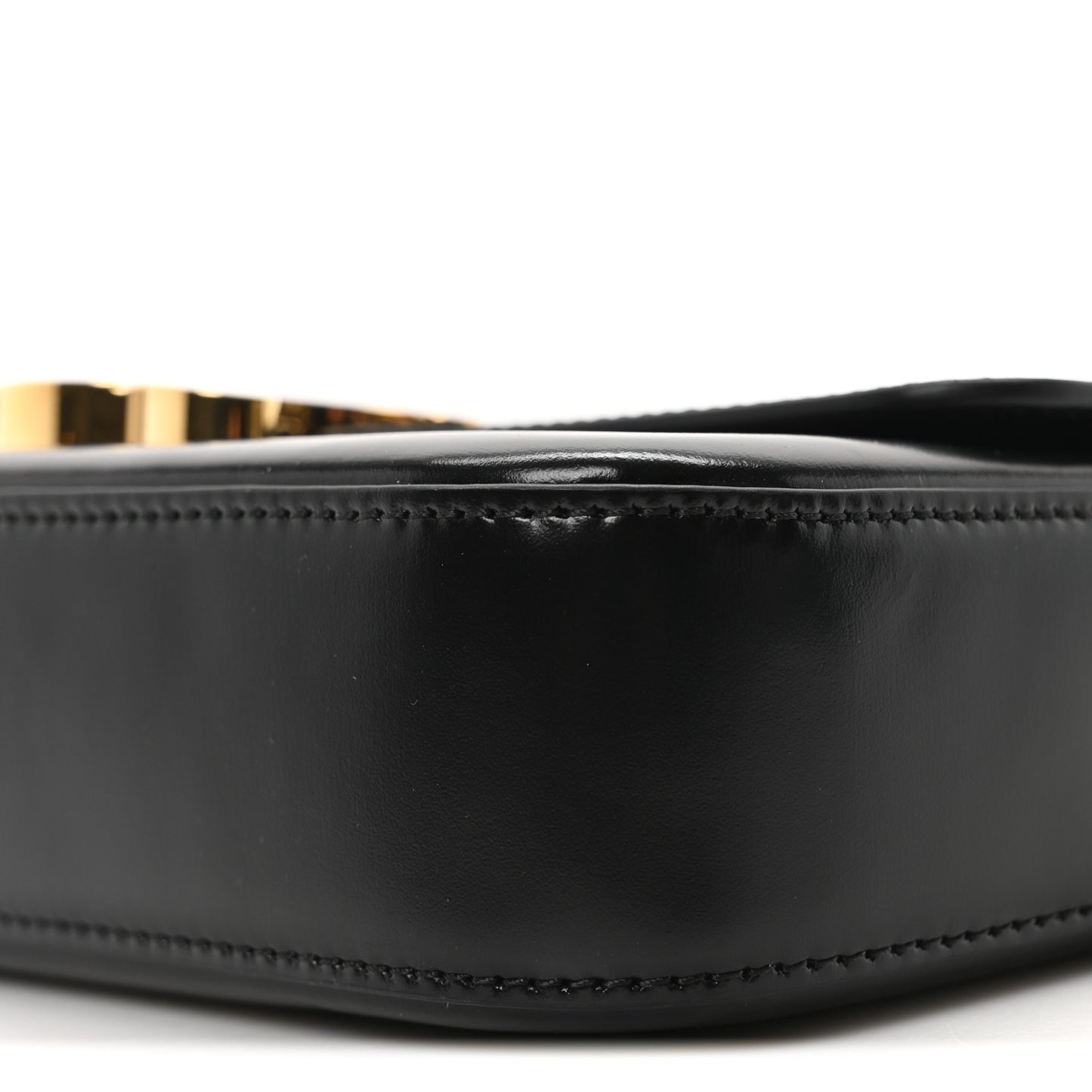 Shiny Calfskin Triomphe Shoulder Bag Black