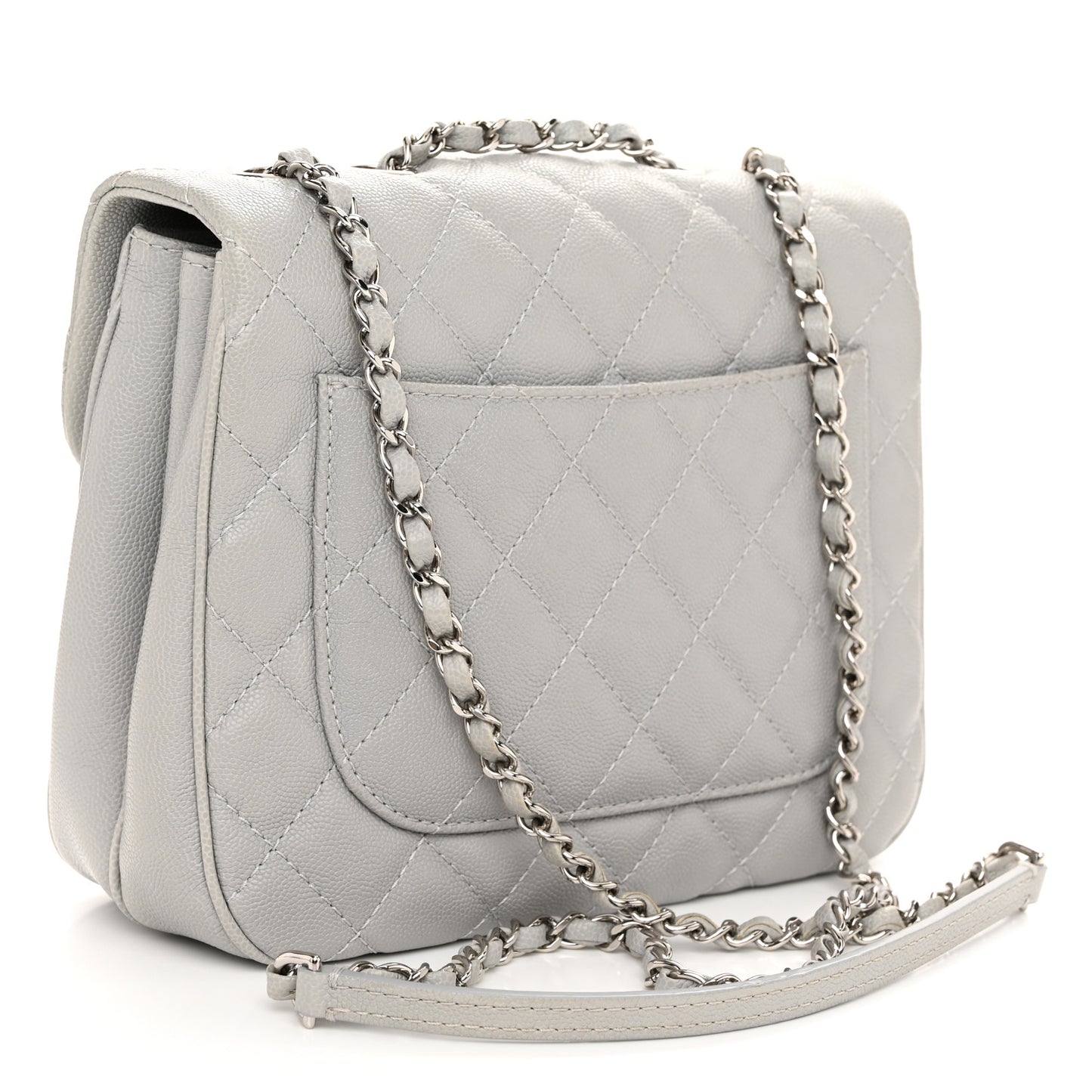 Caviar Quilted Medium Urban Companion Flap Grey