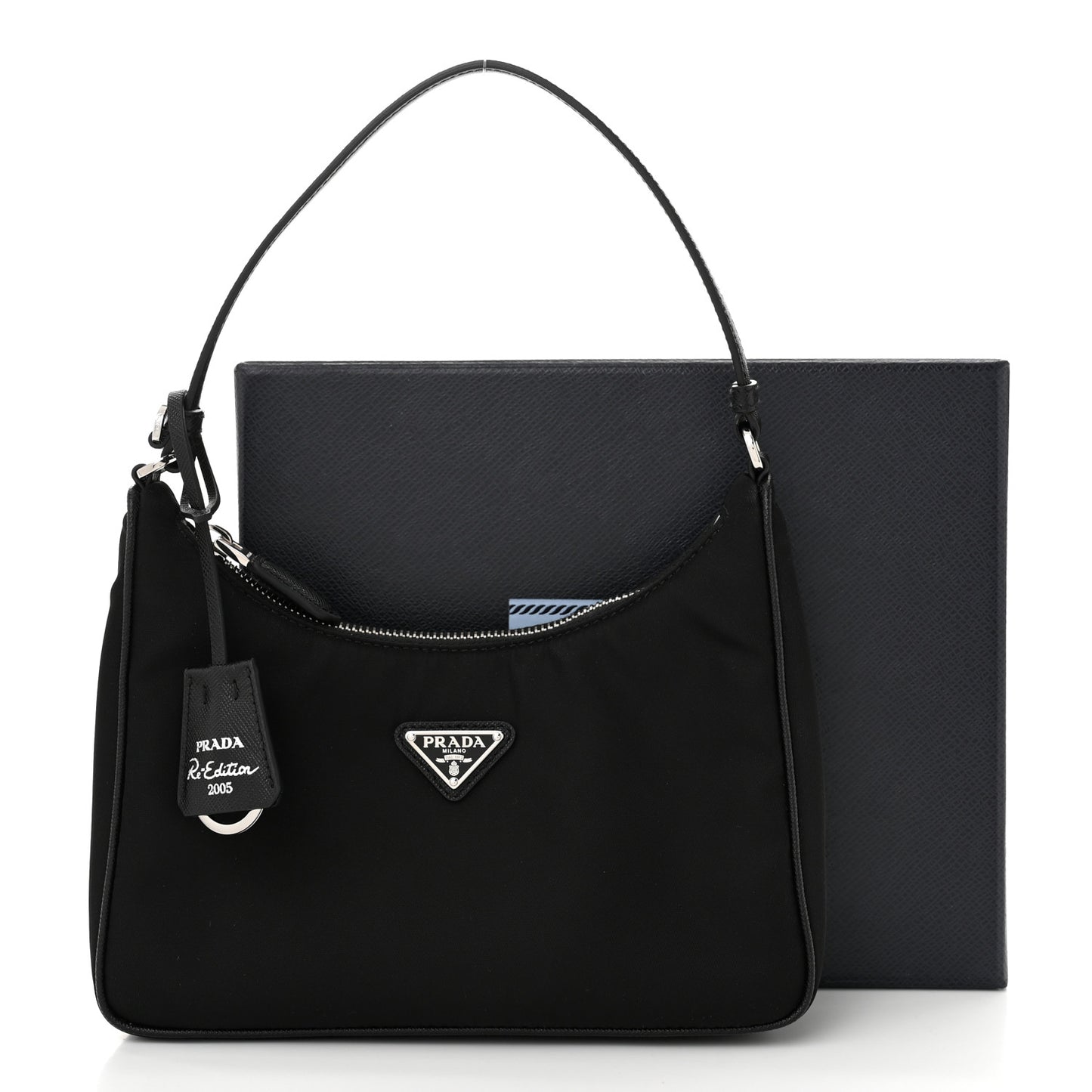 Tessuto Nylon Saffiano Mini Re-Edition 2005 Bag Black