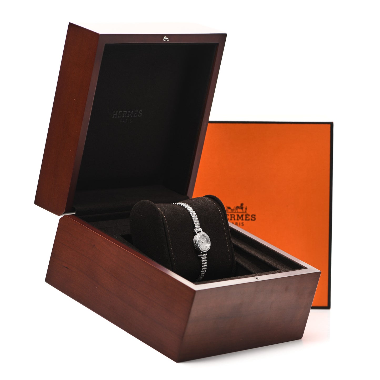 18K White Gold Diamond Pave 16mm Faubourg Quartz Watch