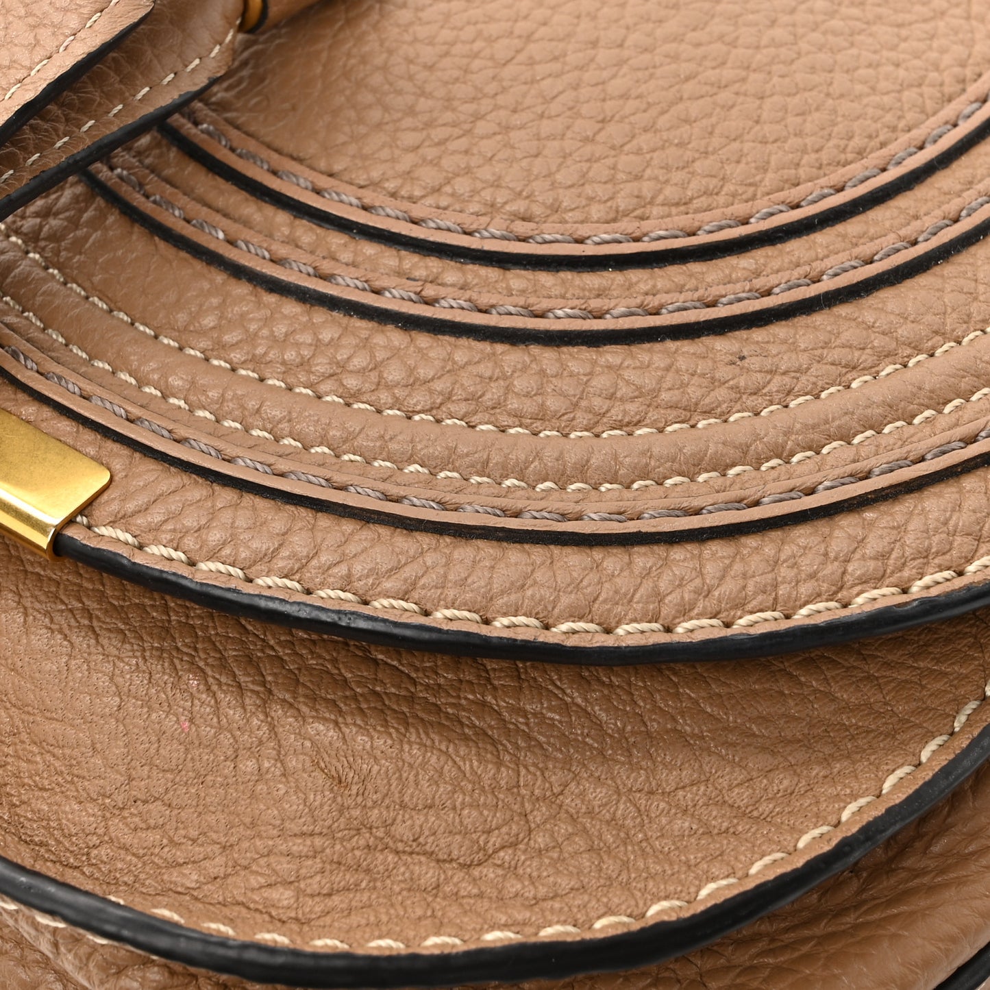 Grained Calfskin Small Marcie Saddle Bag Nut