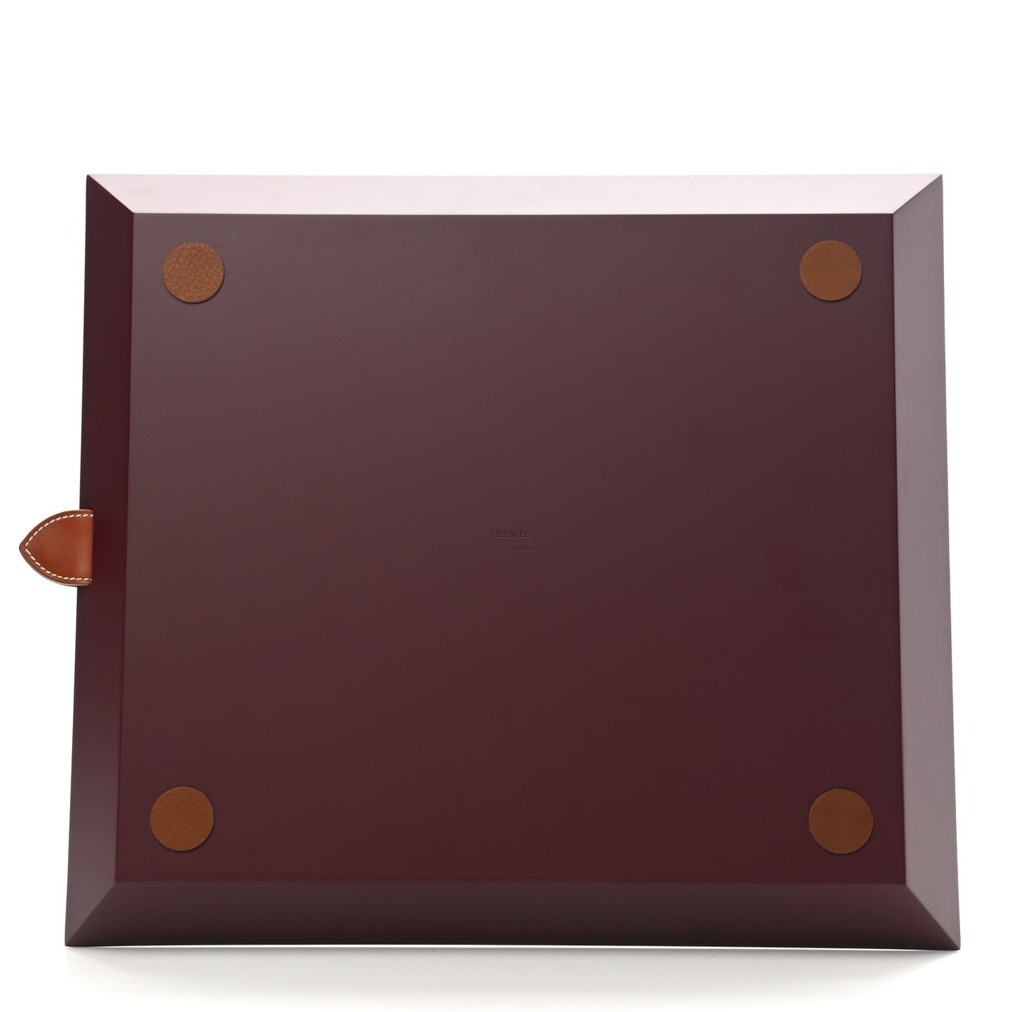 Lacquered Wood Taurillon Clemence Jaguar Dans Un Jardin Mexicain Tray Lie De Vin
