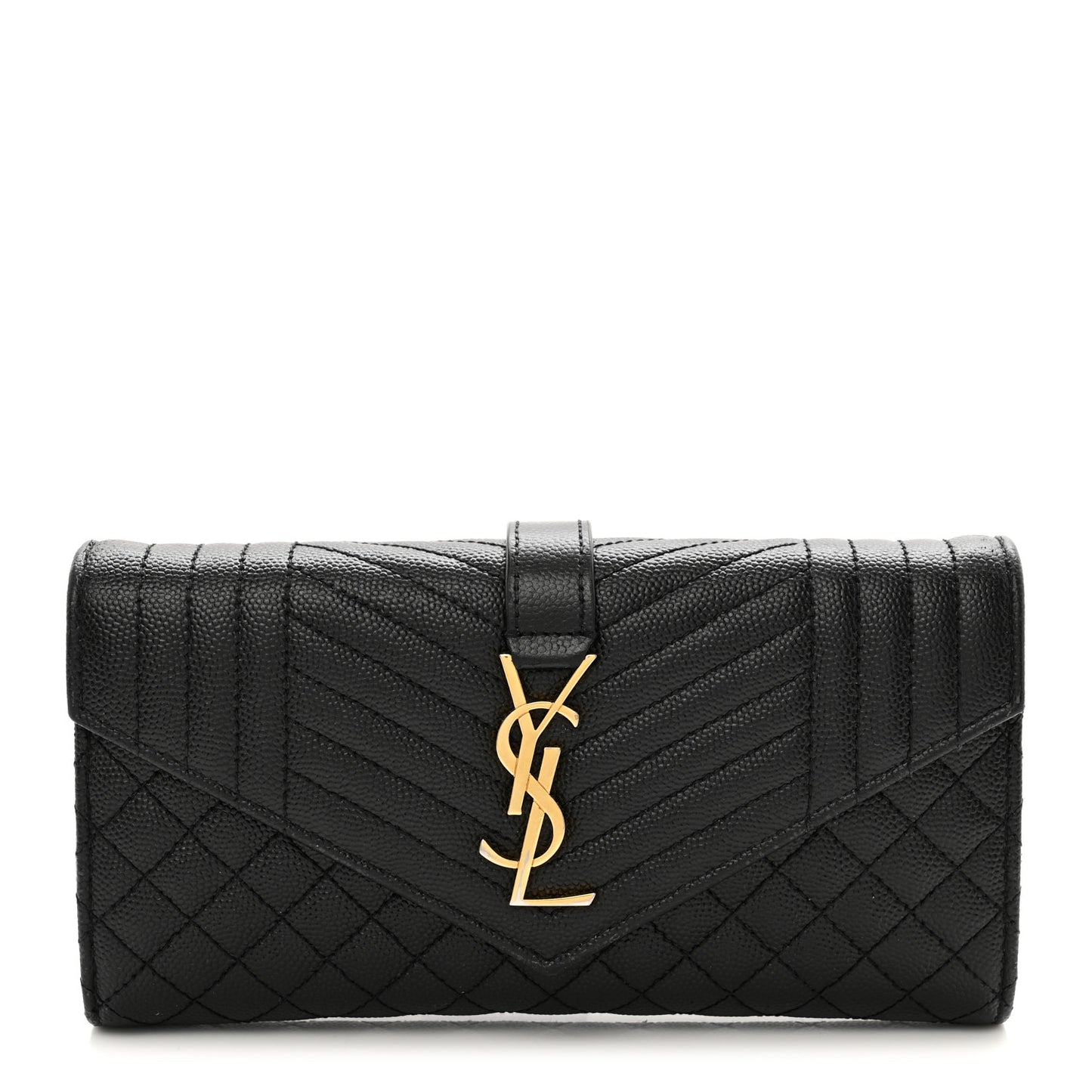 Grain De Poudre Mixed Matelasse Triquilt Large Monogram Wallet Black