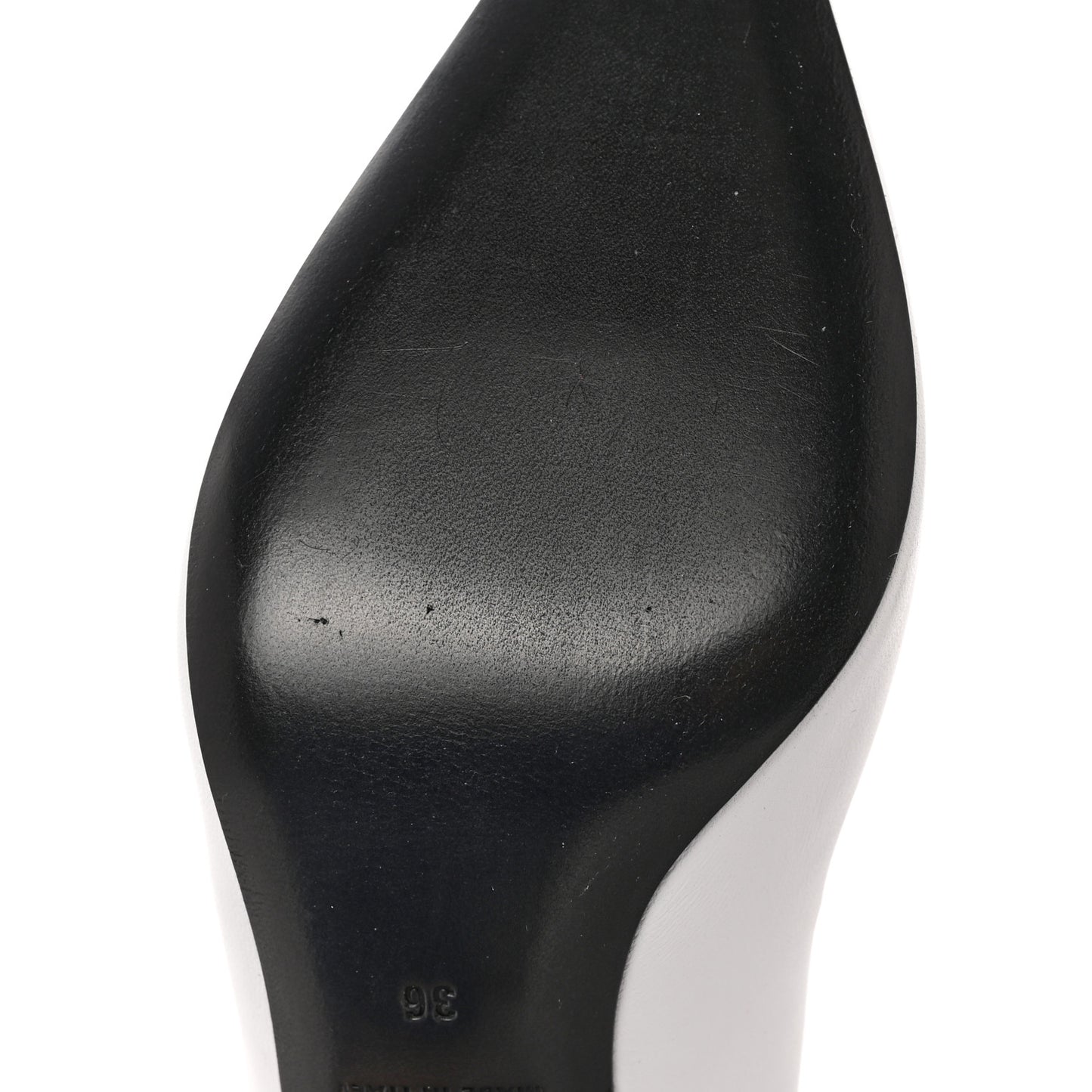Soft Nappa Square Knife 80mm Pumps 36 White