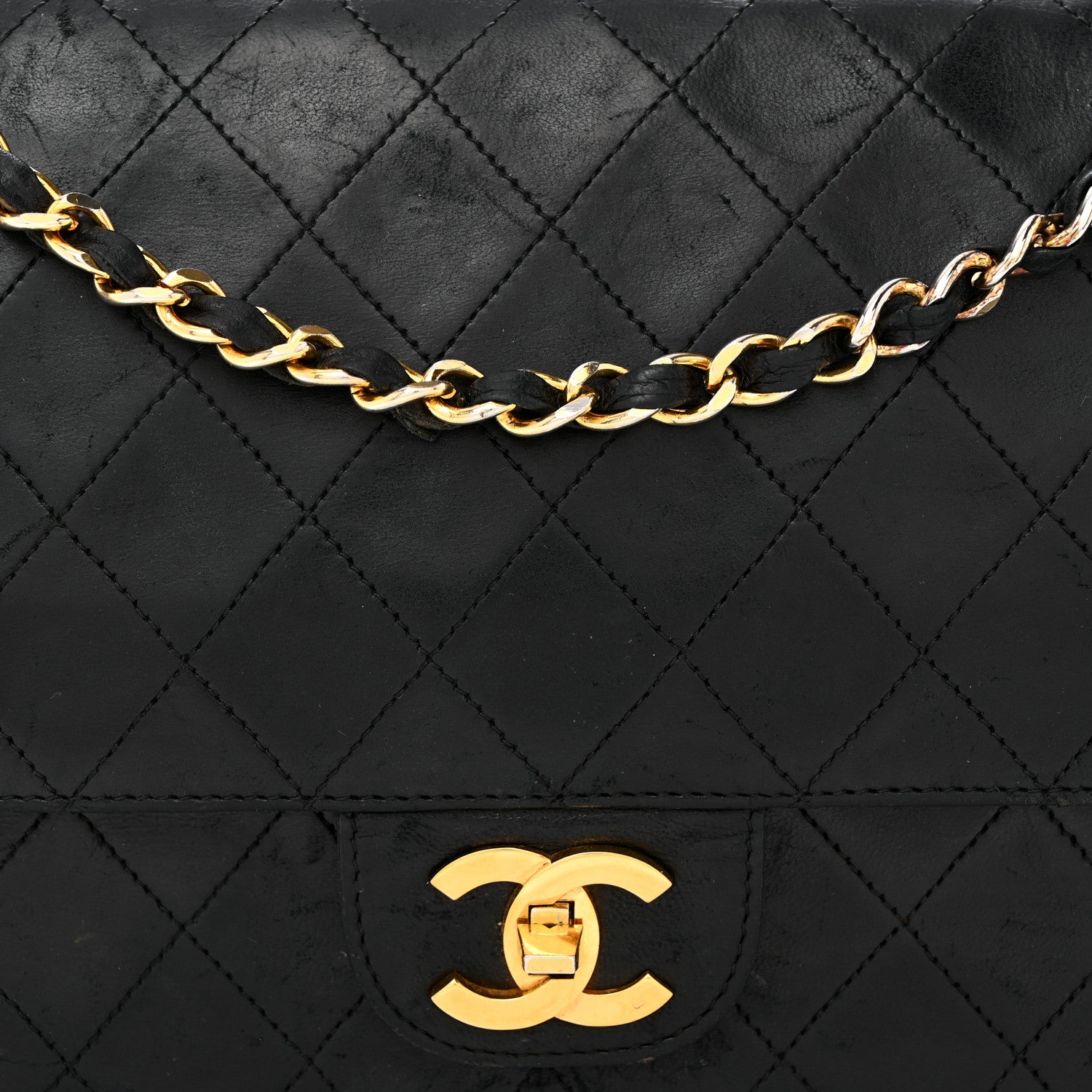 Chanel Lambskin Quilted Medium Double Flap Black 9 of 24