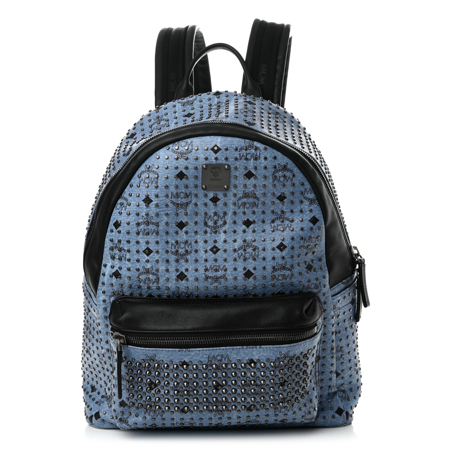 MCM Visetos Studded Medium Backpack Blue 1 of 15