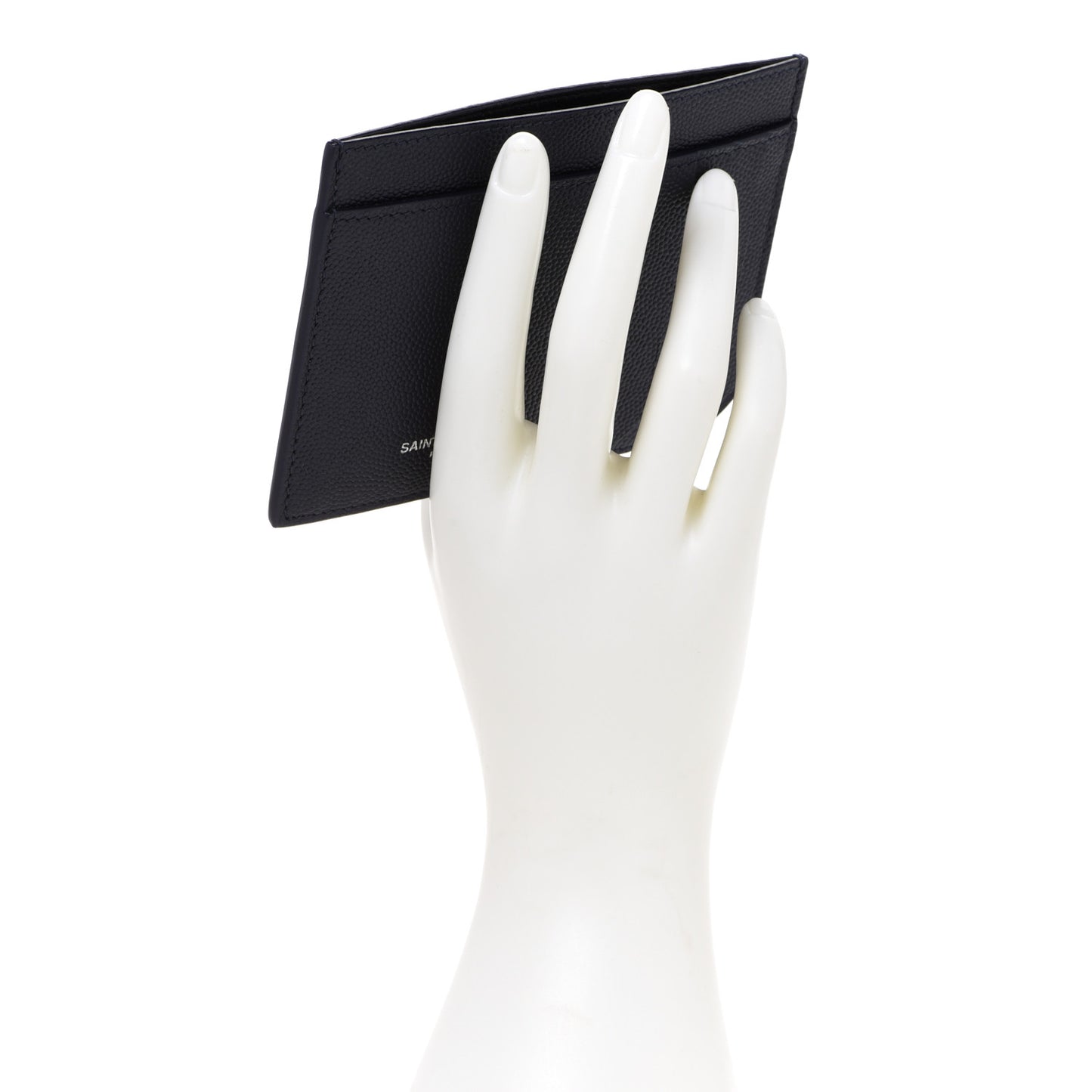 Grained Calfskin 5 Fragments Credit Card Holder Blue Notte