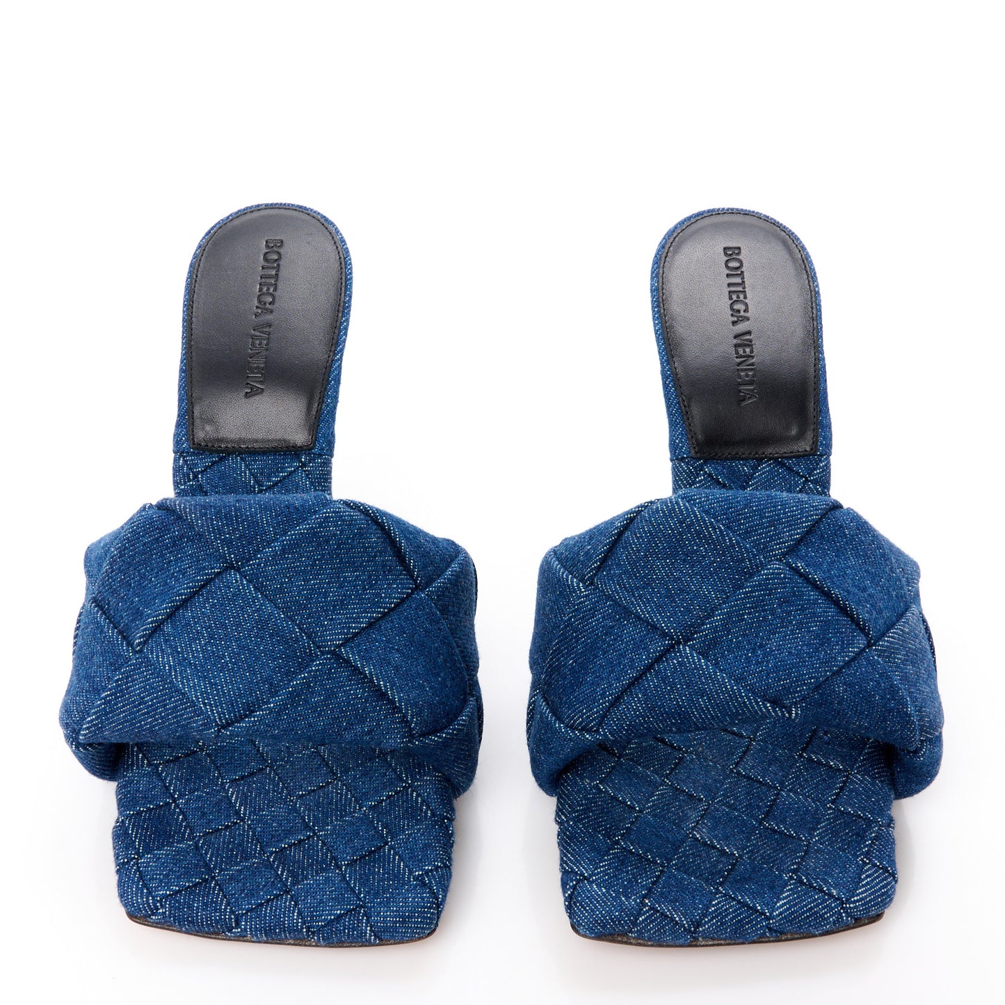 Denim Intrecciato Lido Mule 90 Sandals 37 Indigo