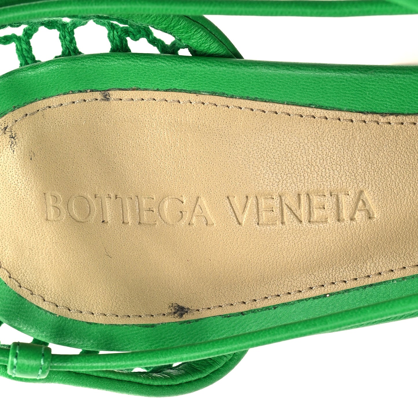 Mesh Nappa Stretch Ankle Tie 90mm Sandals 37 Grass