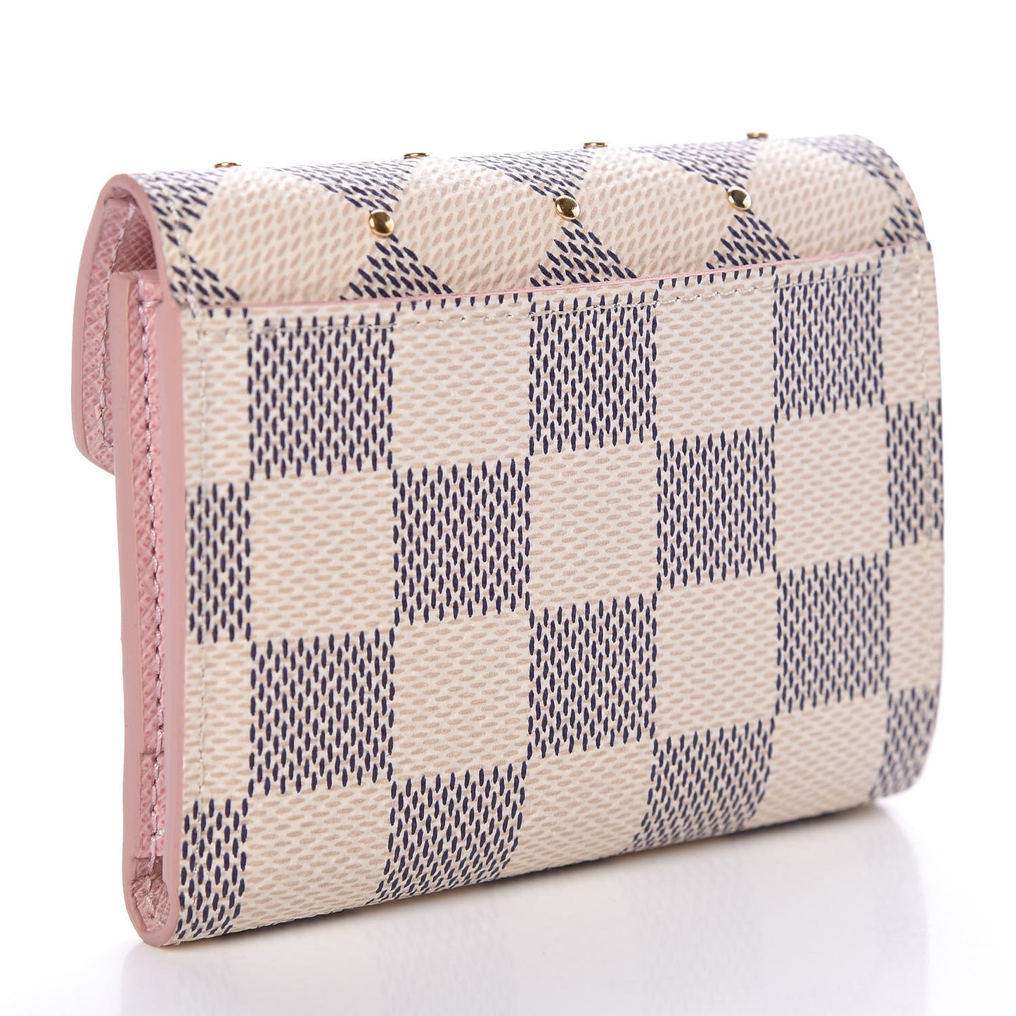 Damier Azur Studded Zoe Wallet Rose Ballerine