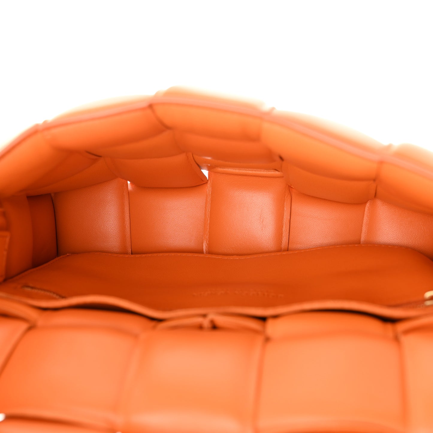 Nappa Maxi Intreccio Padded Cassette Crossbody Bag Orange