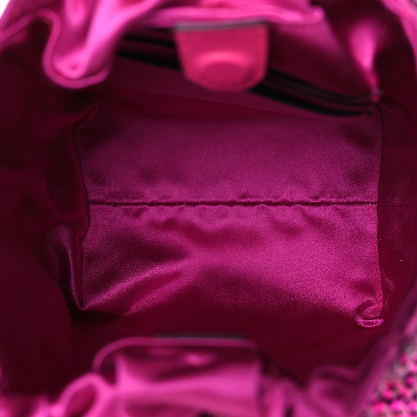 Satin Rhinestone Embellished Small Carry Secrets Bucket Bag Pink