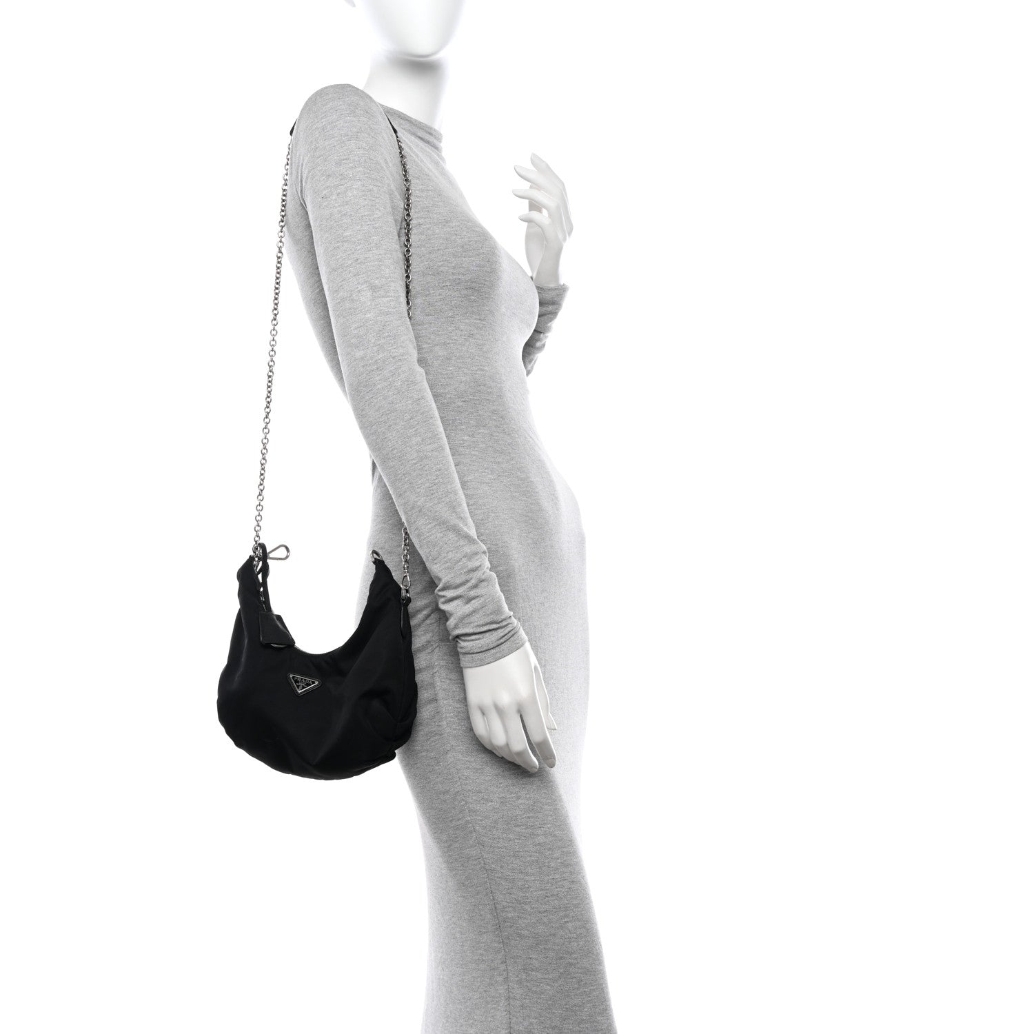Prada Tessuto Nylon Saffiano Re-Edition 2006 Shoulder Bag Black 2 of 10