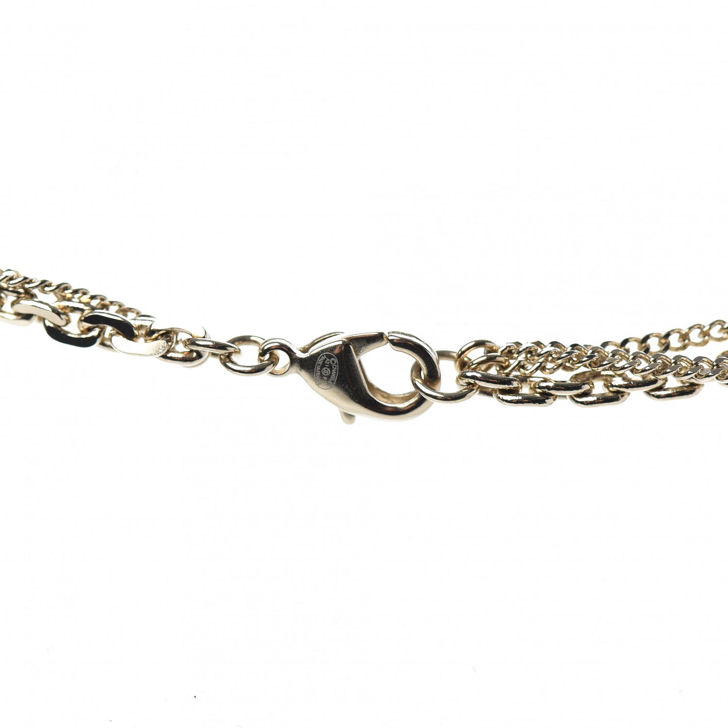 Crystal CC Multi Strand Chain Necklace Gold