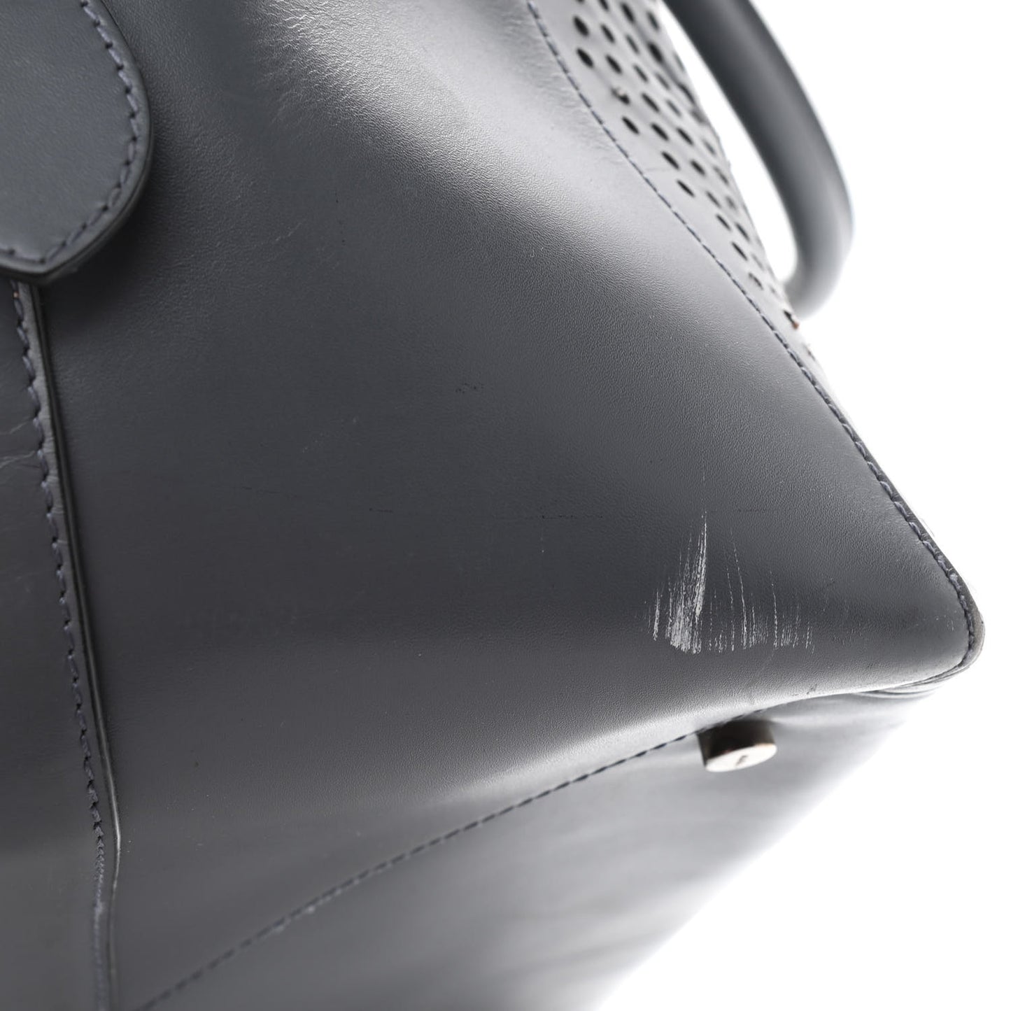 Calfskin Lux Laser Cut Tote Anthracite