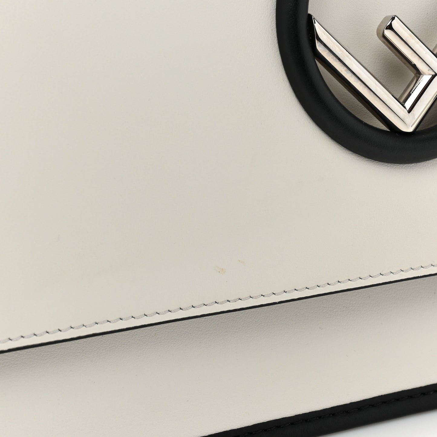 Vitello Century Alcantara F is Fendi Bi-Color Kan I Shoulder Bag White Black