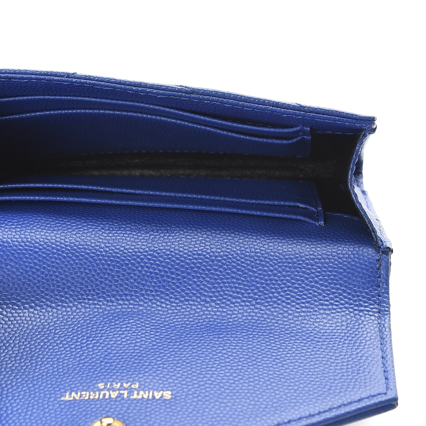 Grain De Poudre Matelasse Chevron Small Monogram Envelope Wallet Royal Blue