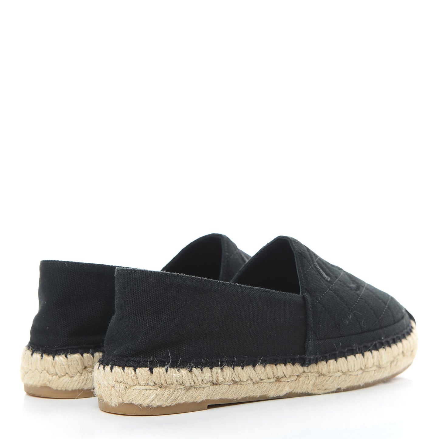 Canvas Quilted CC Espadrilles 37 Black